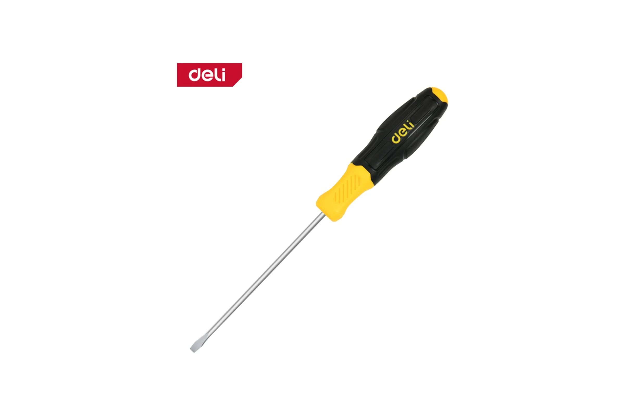 Шлицевая отвертка Deli DL6330751N, SL3x75мм, сталь Cr-V, двухкомпонентная прорезиненная рукоять 183538