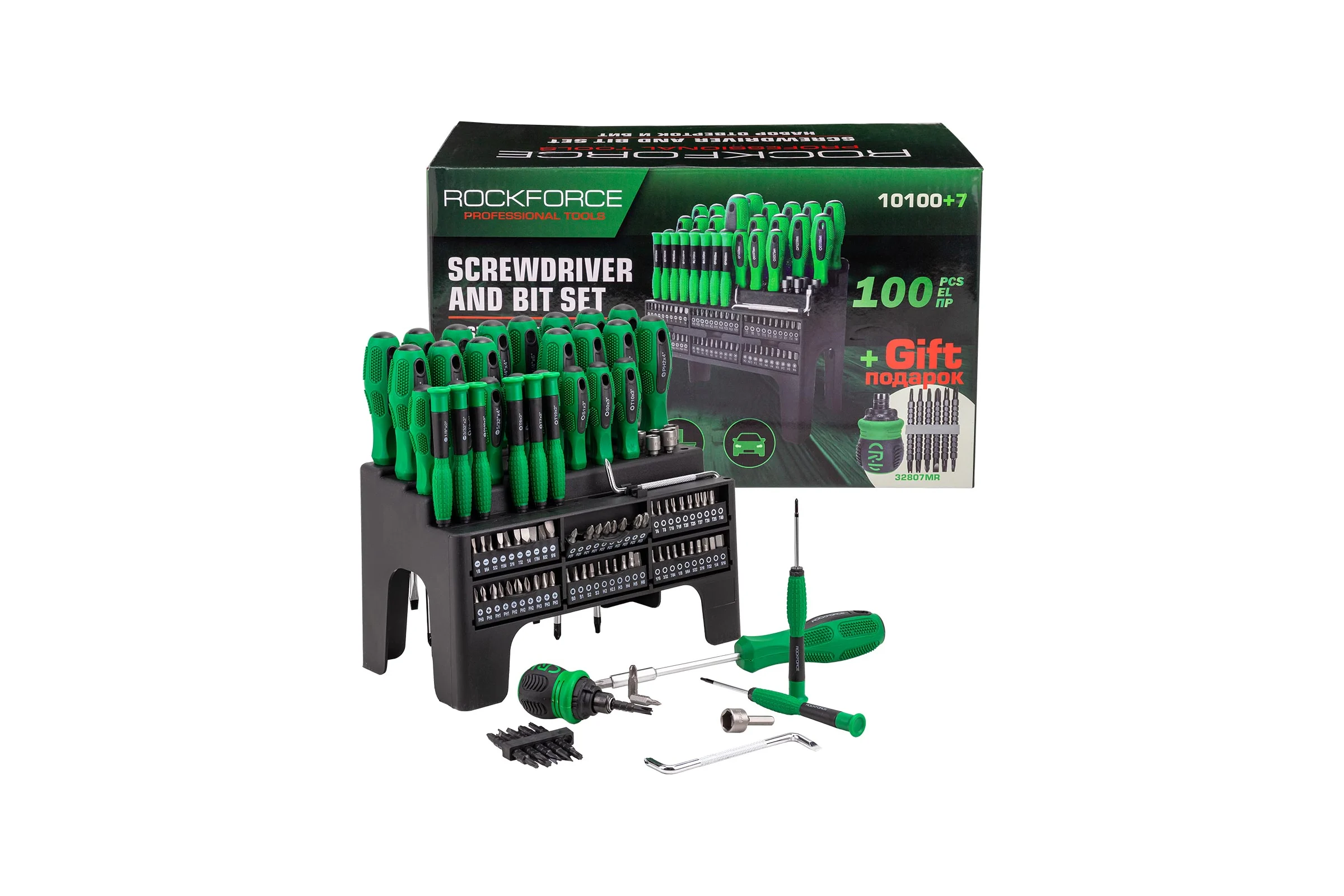 Набор отверток и бит Rockforce 100 предметов RF-10100+7(65570)