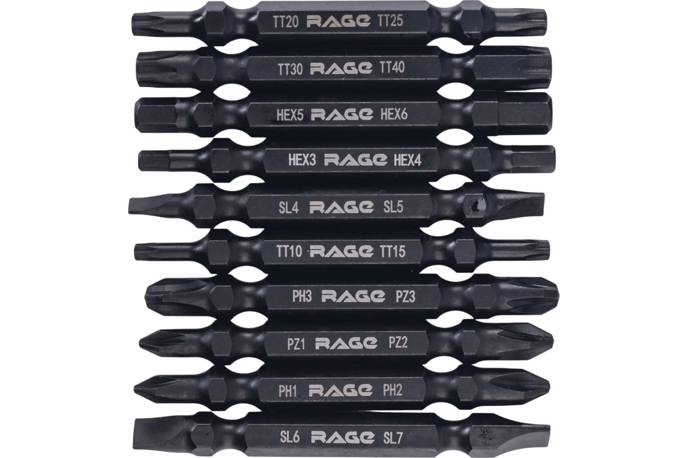 Набор бит двусторонних RAGE S2 10 шт 554297