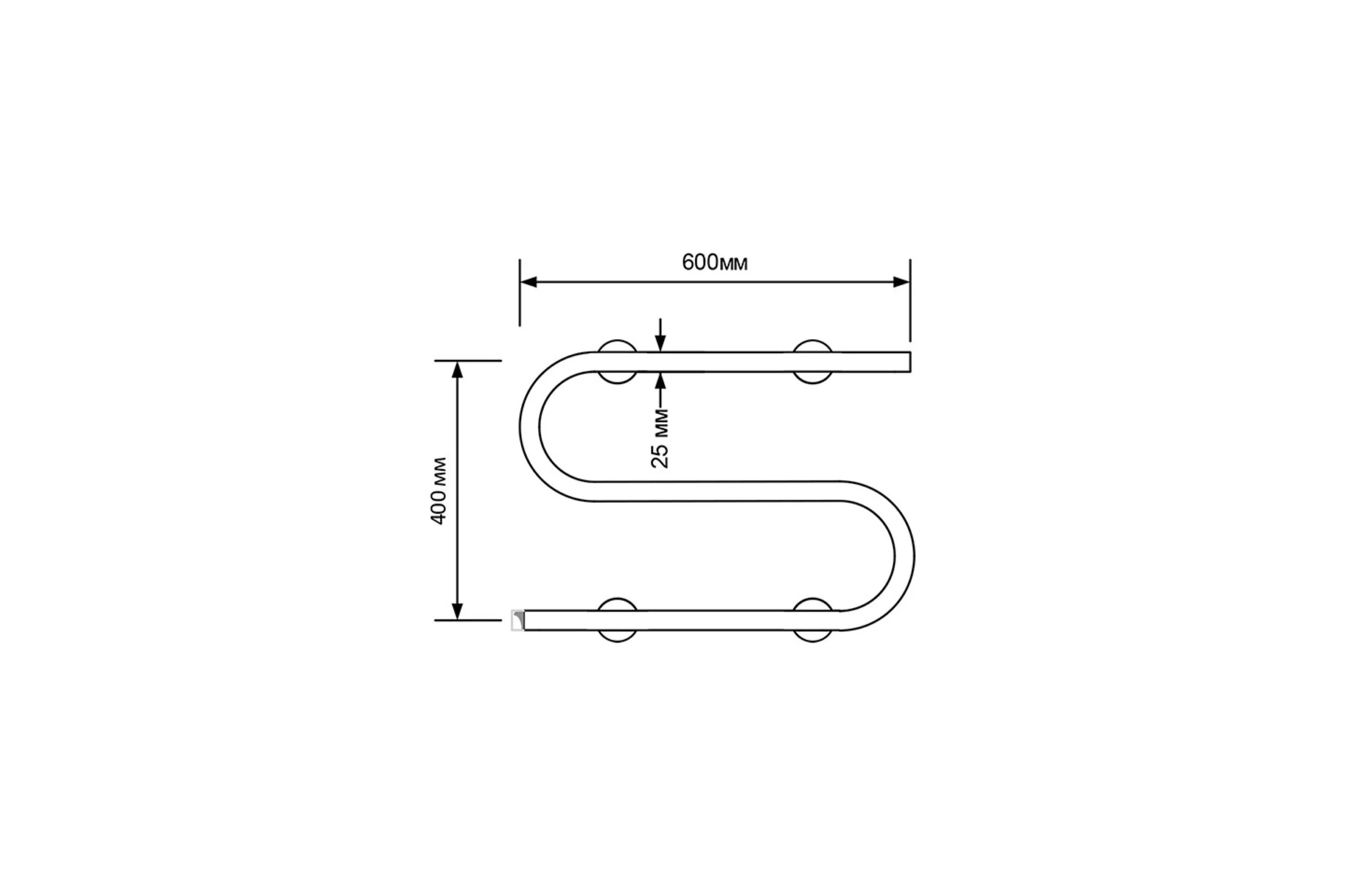 Полотенцесушитель MIXLINE SIMPLE S 40x60 кнопочный выкл, 146 Вт 556796