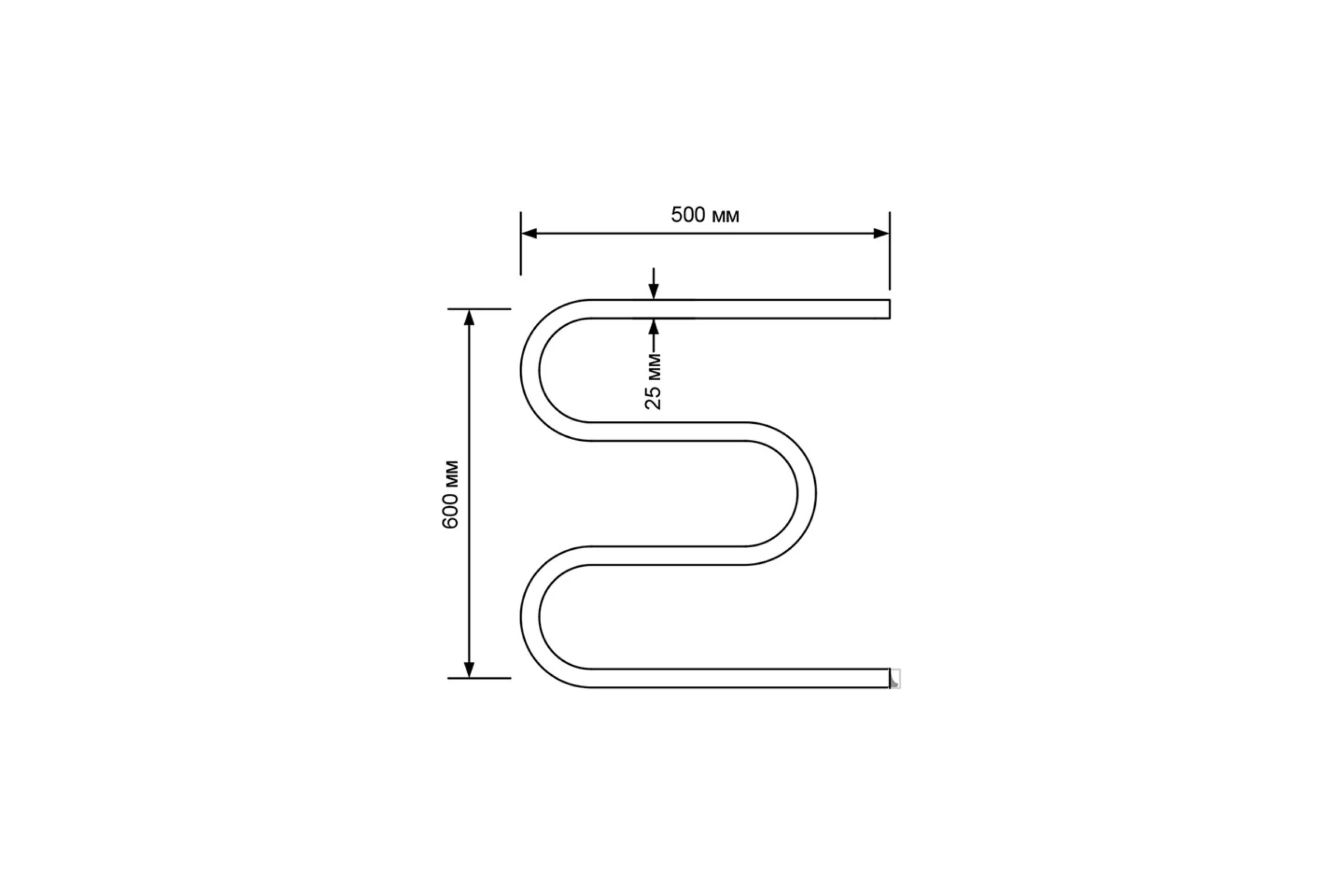 Полотенцесушитель MIXLINE SIMPLE M 60x50 кнопочный выкл, 192 Вт 556802