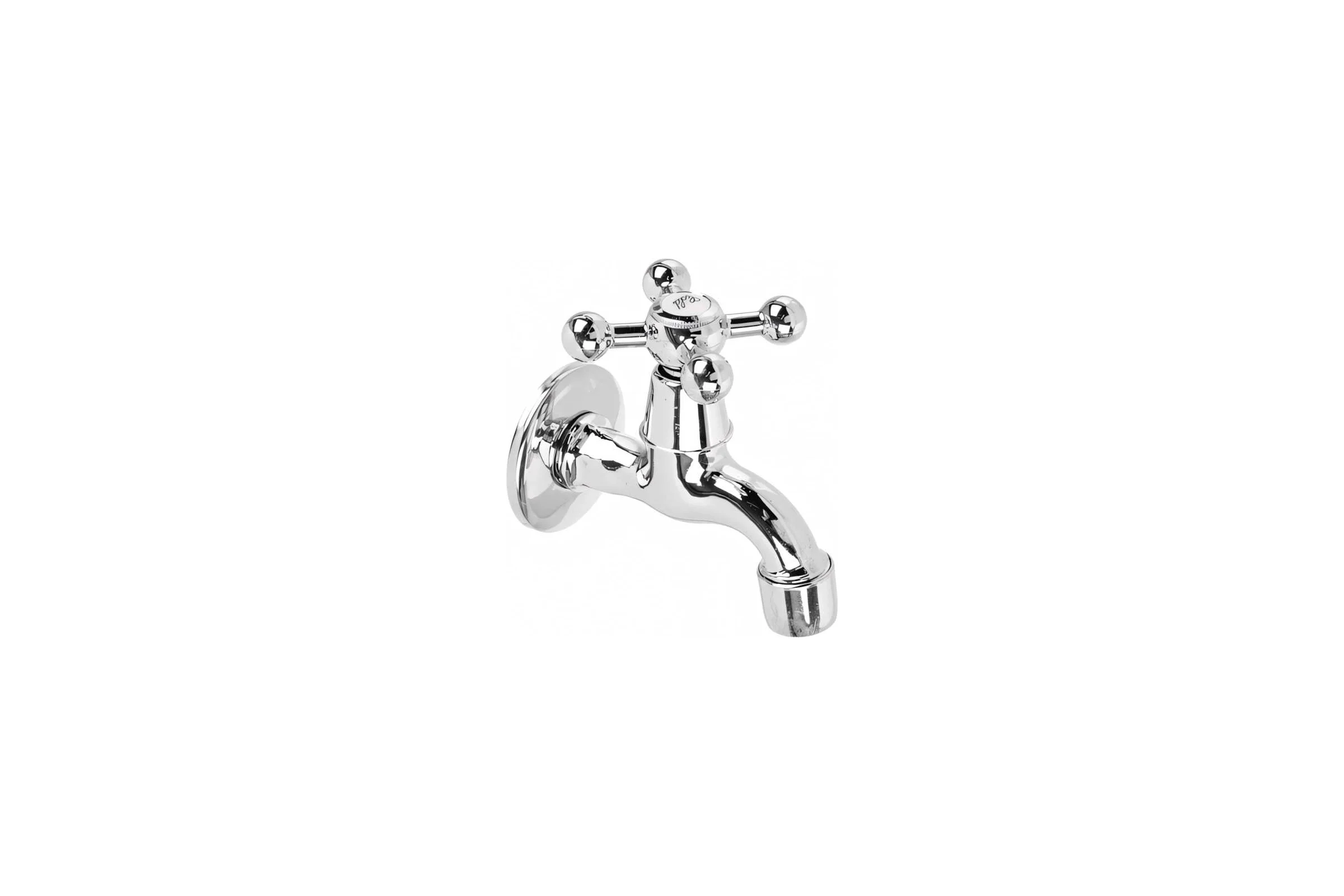 Водоразборный кран FRESSO короткий излив, вентильный, с аэратором, 1/2", цинк 554-039