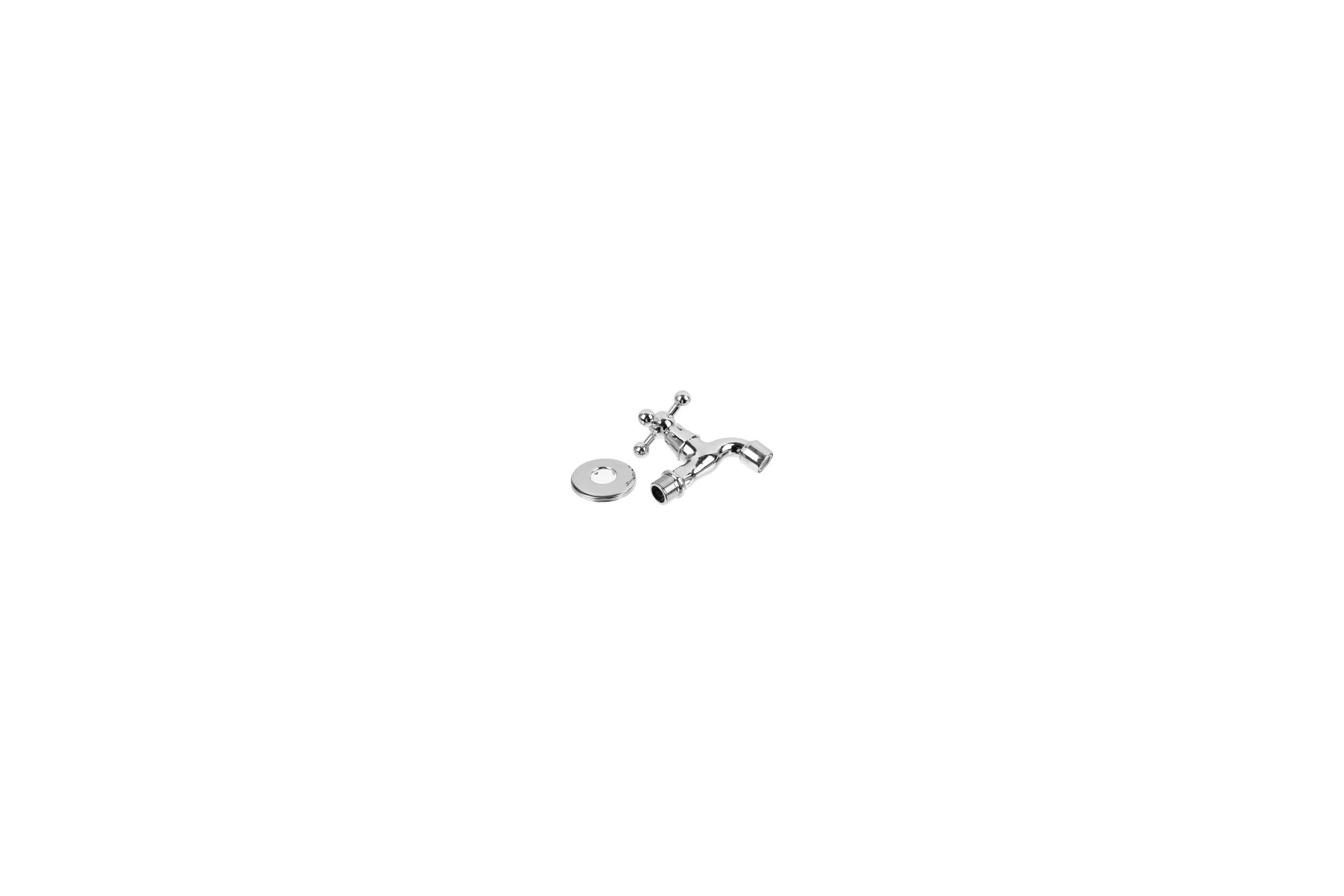 Водоразборный кран FRESSO короткий излив, вентильный, с аэратором, 1/2", цинк 554-039