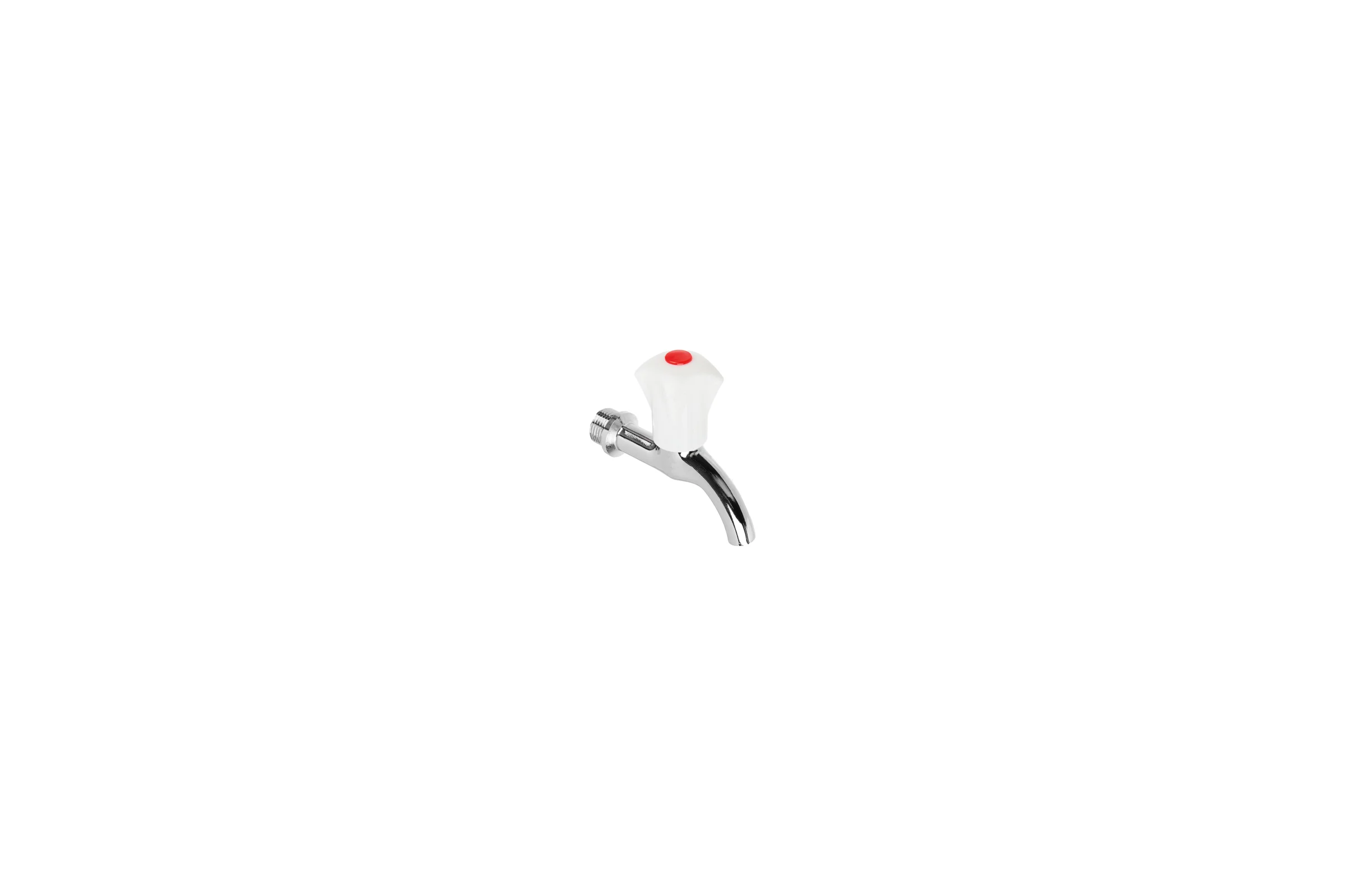 Водоразборный кран FRESSO короткий излив, ручка пластик, 1/2", цинк 554-088