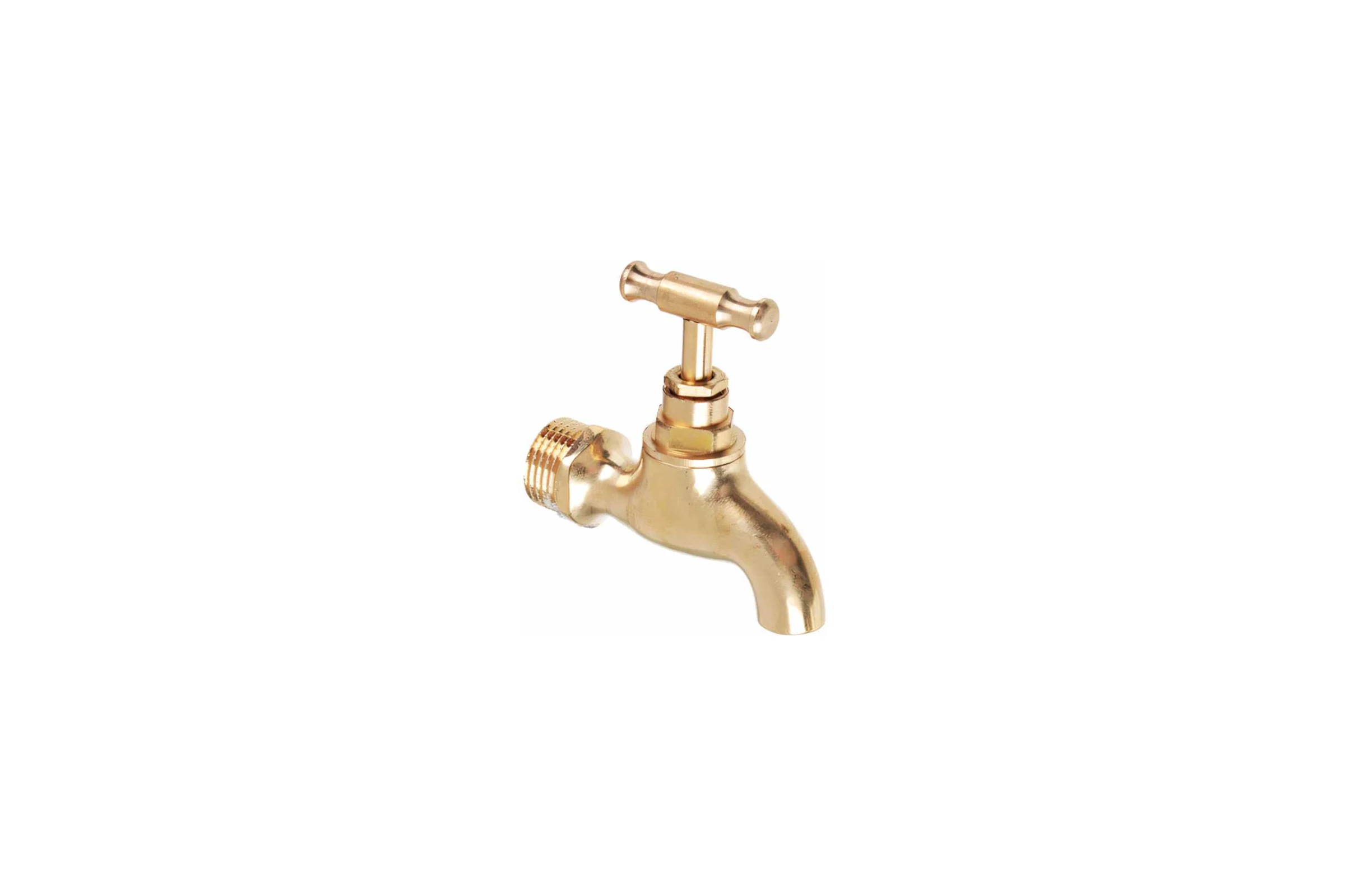 Водоразборный кран FRESSO короткий излив, ручка вентиль, 1/2", латунь 554-086