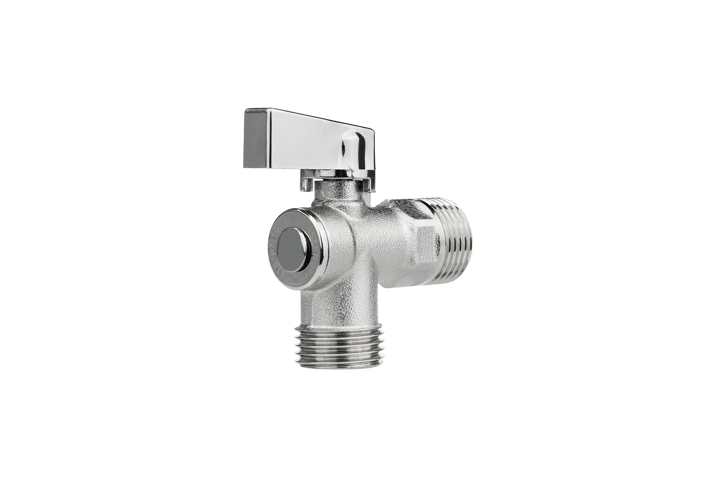 Кран шаровой угловой для быт. техники MasterProf 1/2" н/н КОМПАКТ (р-ка верх) лат. ник., ГОСТ ИС.081208
