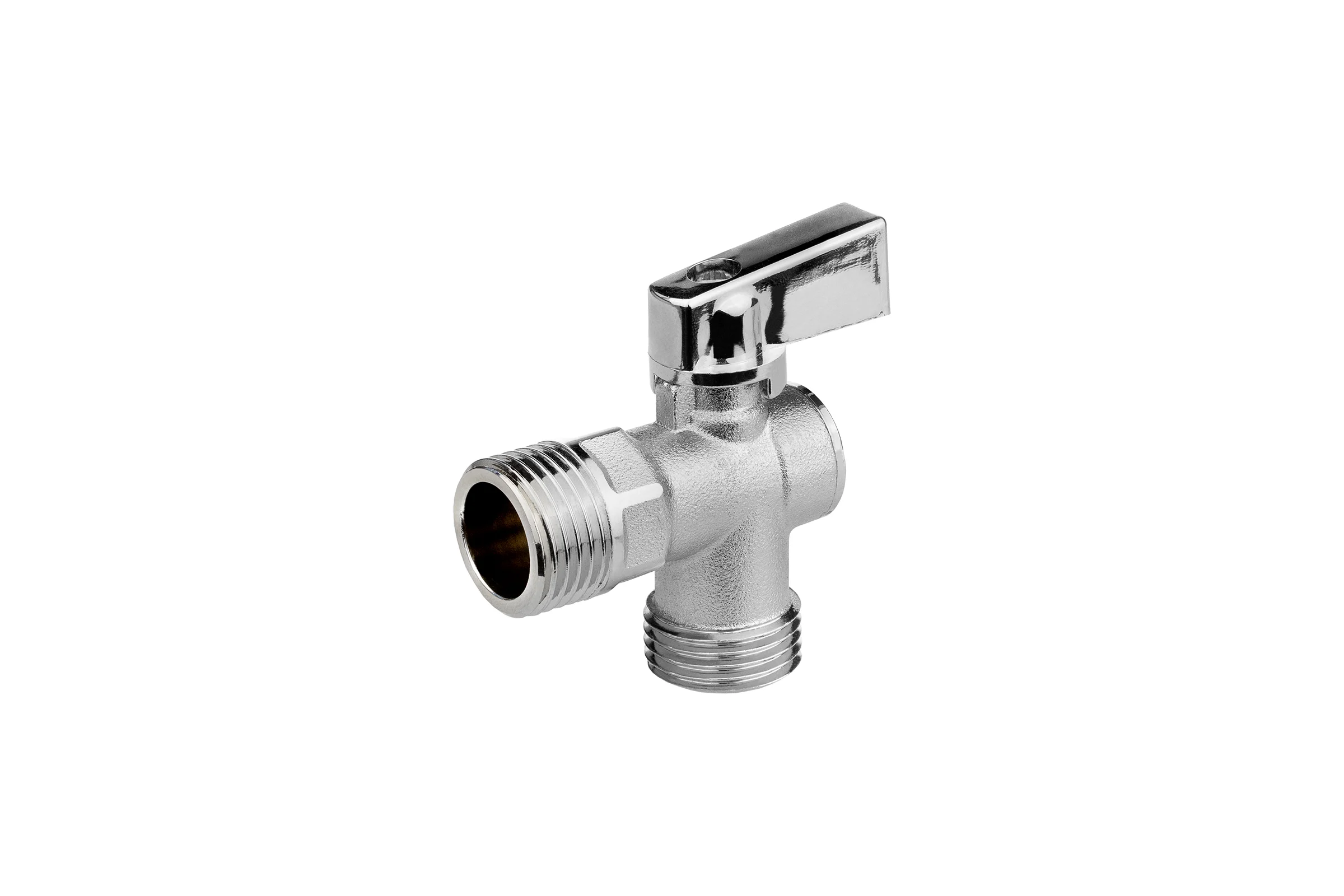 Кран шаровой угловой для быт. техники MasterProf 1/2" н/н КОМПАКТ (р-ка верх) лат. ник., ГОСТ ИС.081208