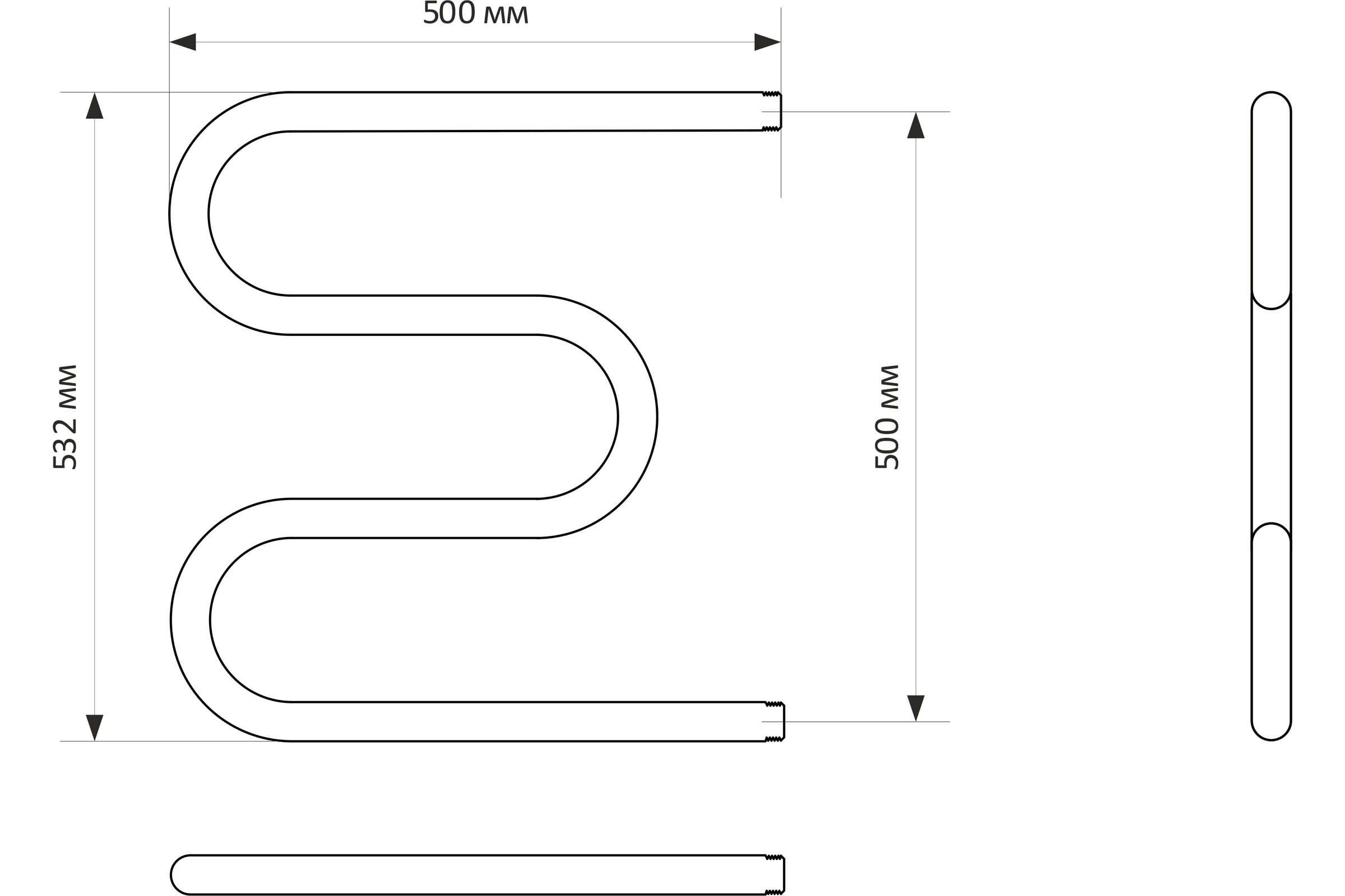 Полотенцесушитель MIXLINE SIMPLE M 50x50 1'' 556297