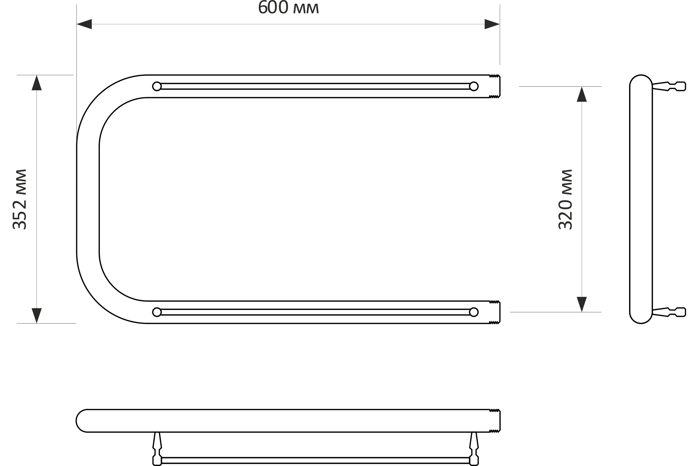 Полотенцесушитель MIXLINE SIMPLE P 32x60 1'' ПОЛКА 556315