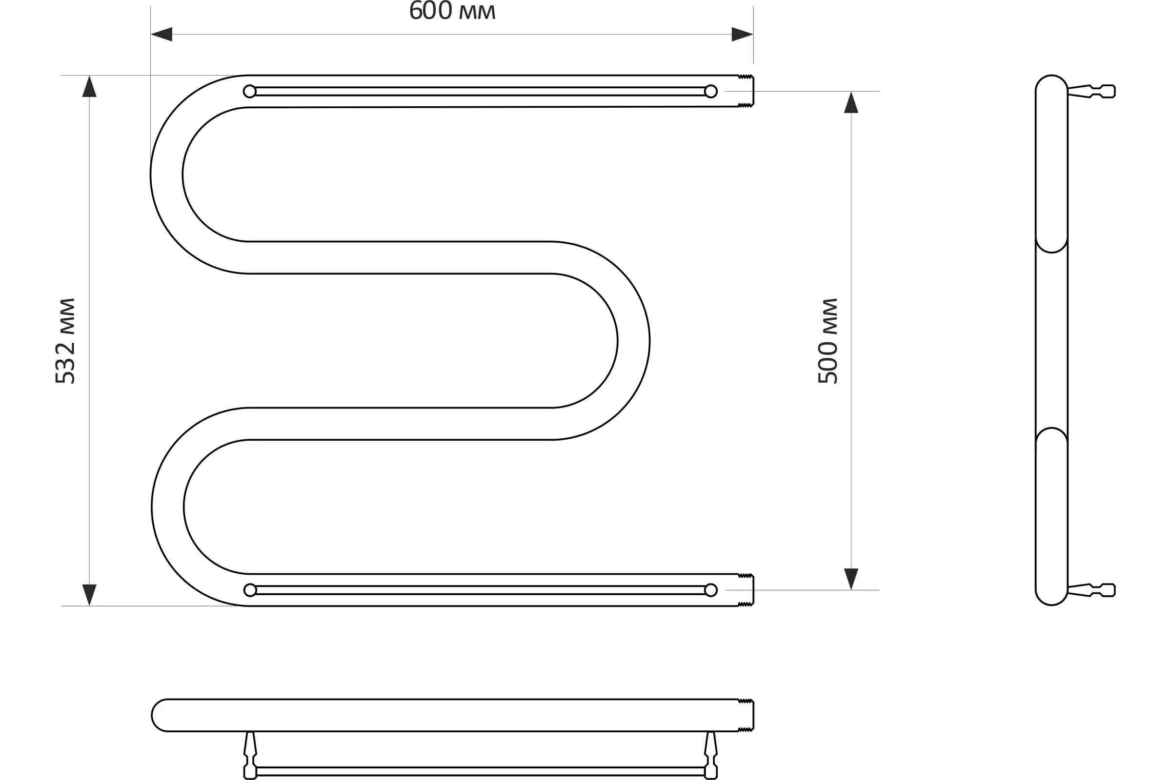 Полотенцесушитель MIXLINE SIMPLE M 50x60 1'' ПОЛКА 556301