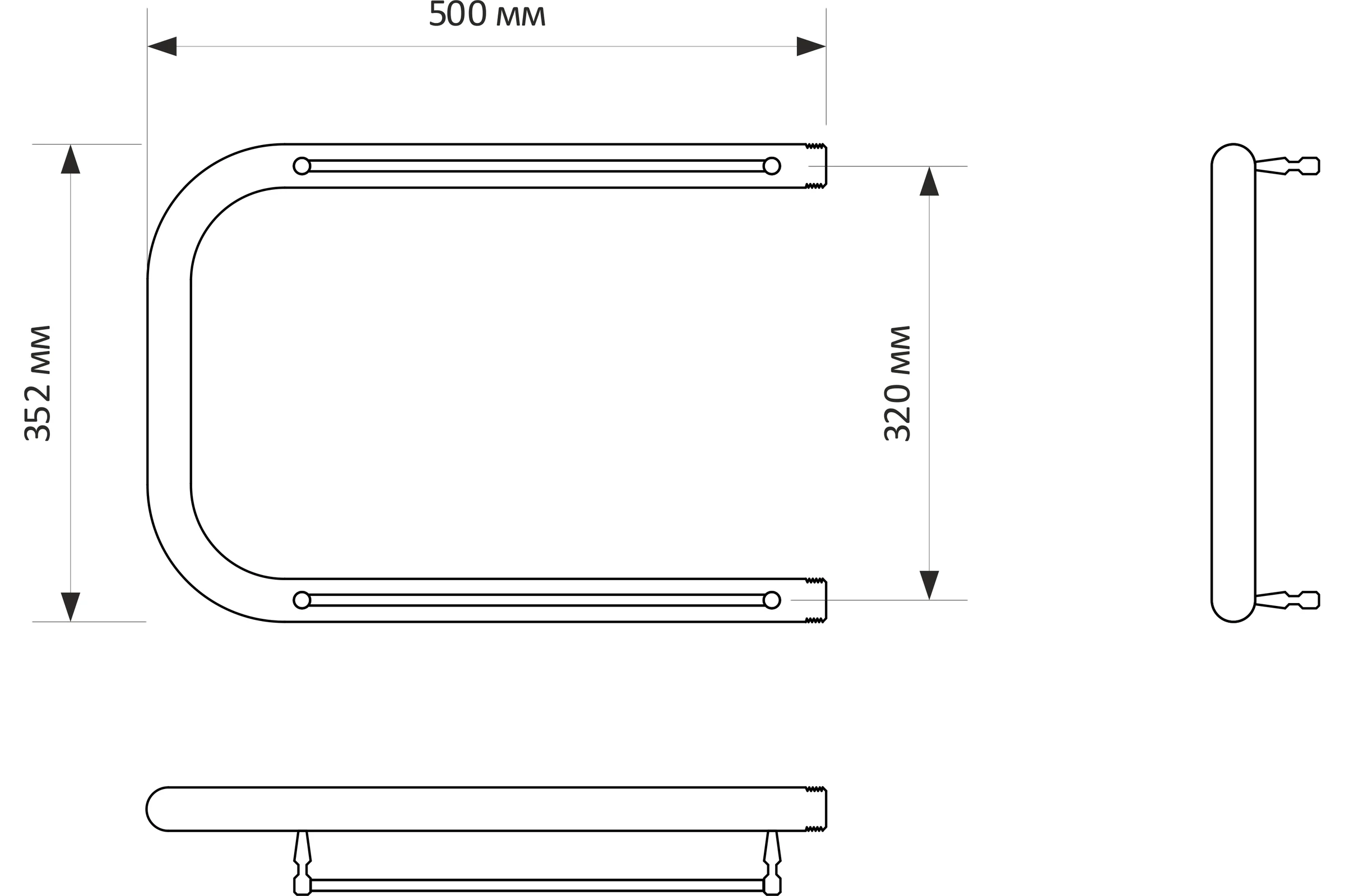 Полотенцесушитель MIXLINE SIMPLE P 32x50 1'' ПОЛКА 556314