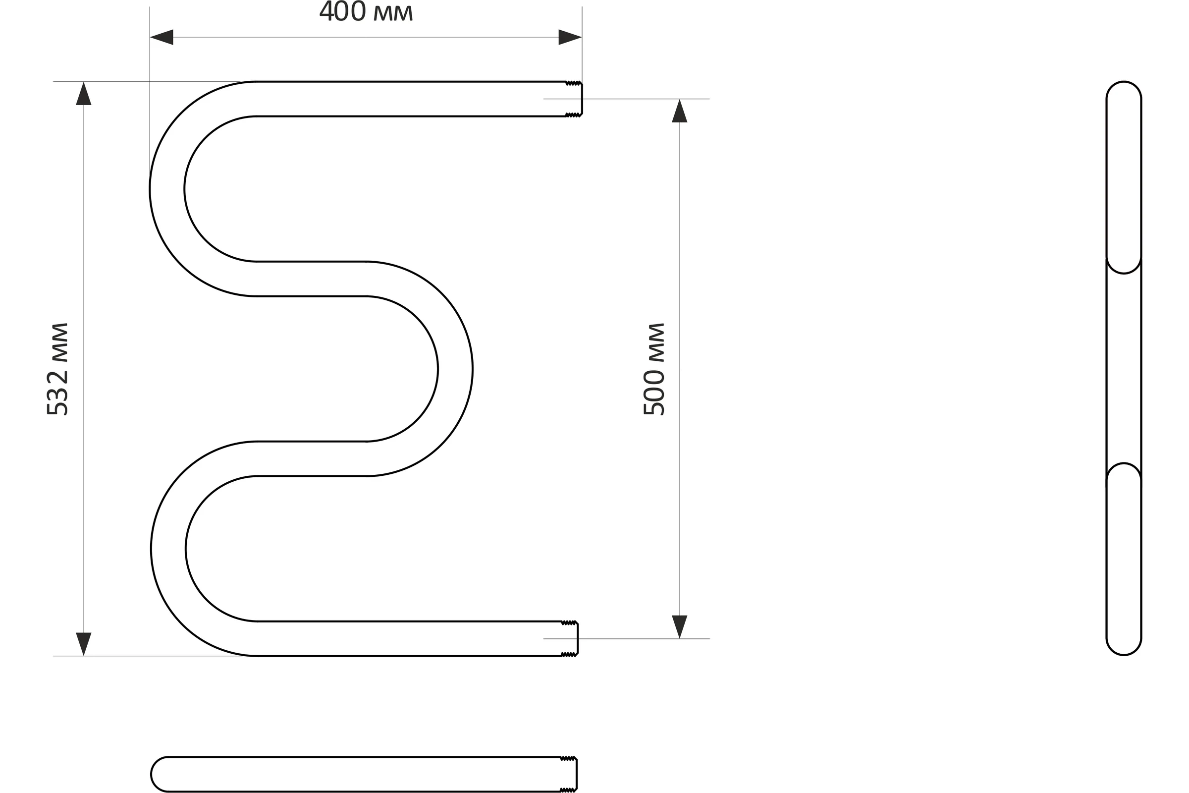 Полотенцесушитель MIXLINE SIMPLE M 50x40 1'' 556294