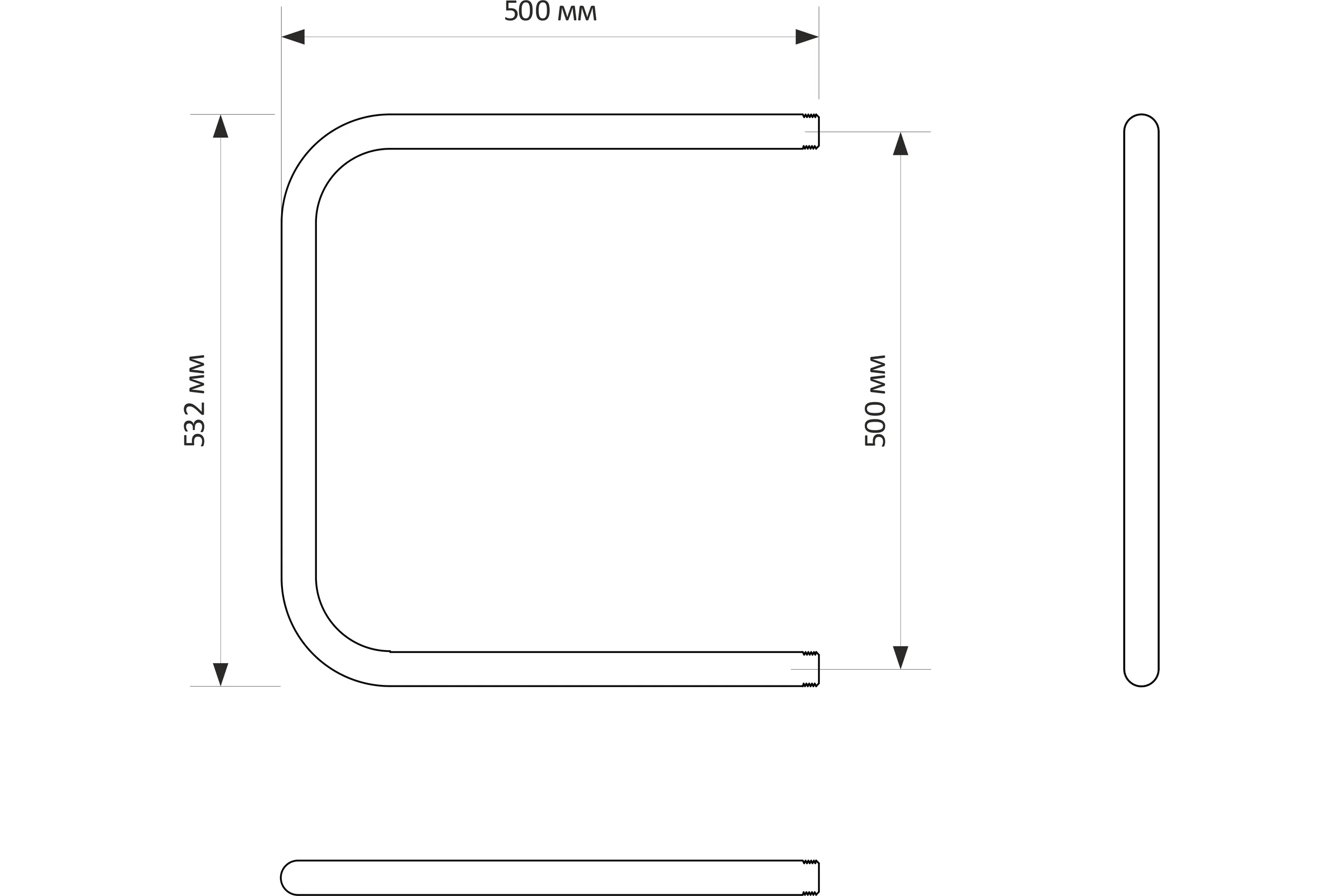 Полотенцесушитель MIXLINE SIMPLE P 50x50 1'' 556317