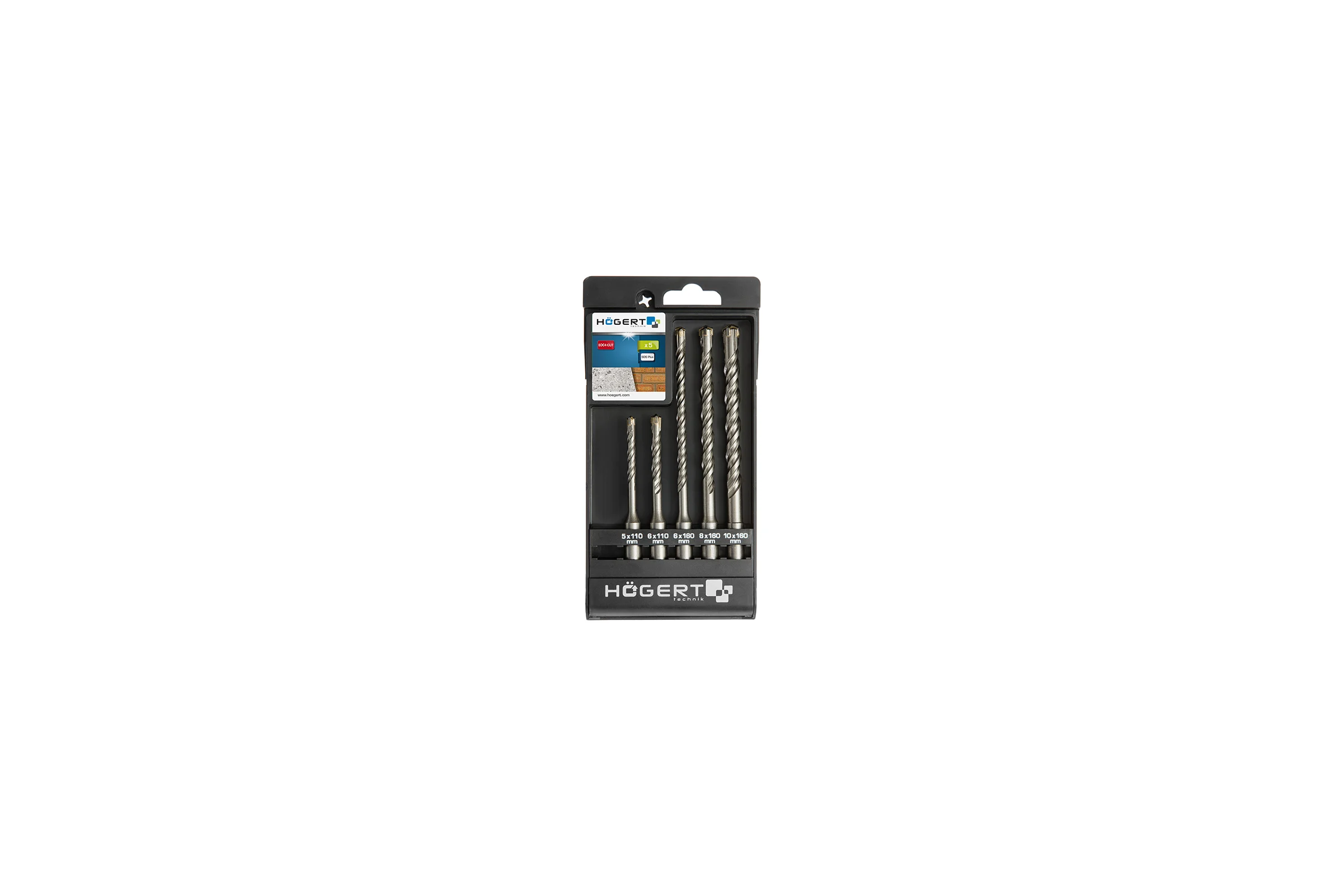 Набор сверл по бетону SDS-plus 5 шт HOEGERT TECHNIK HT6D370
