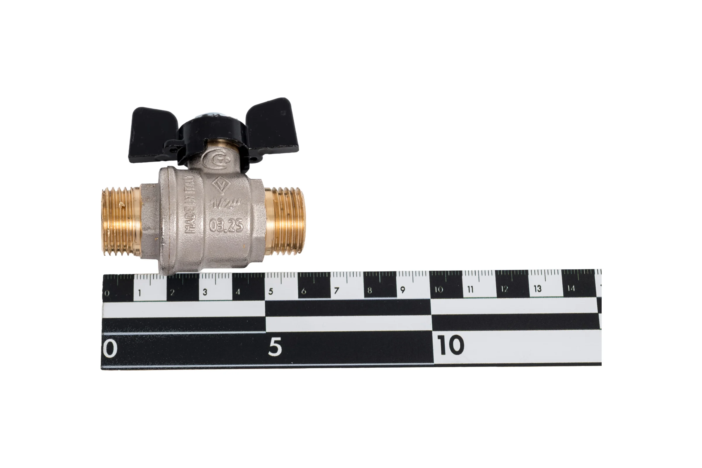 Кран шаровой BUGATTI Oregon 03270022 (ручка-бабочка) нар-нар резьба 1/2 RG008TC8M1E5QH