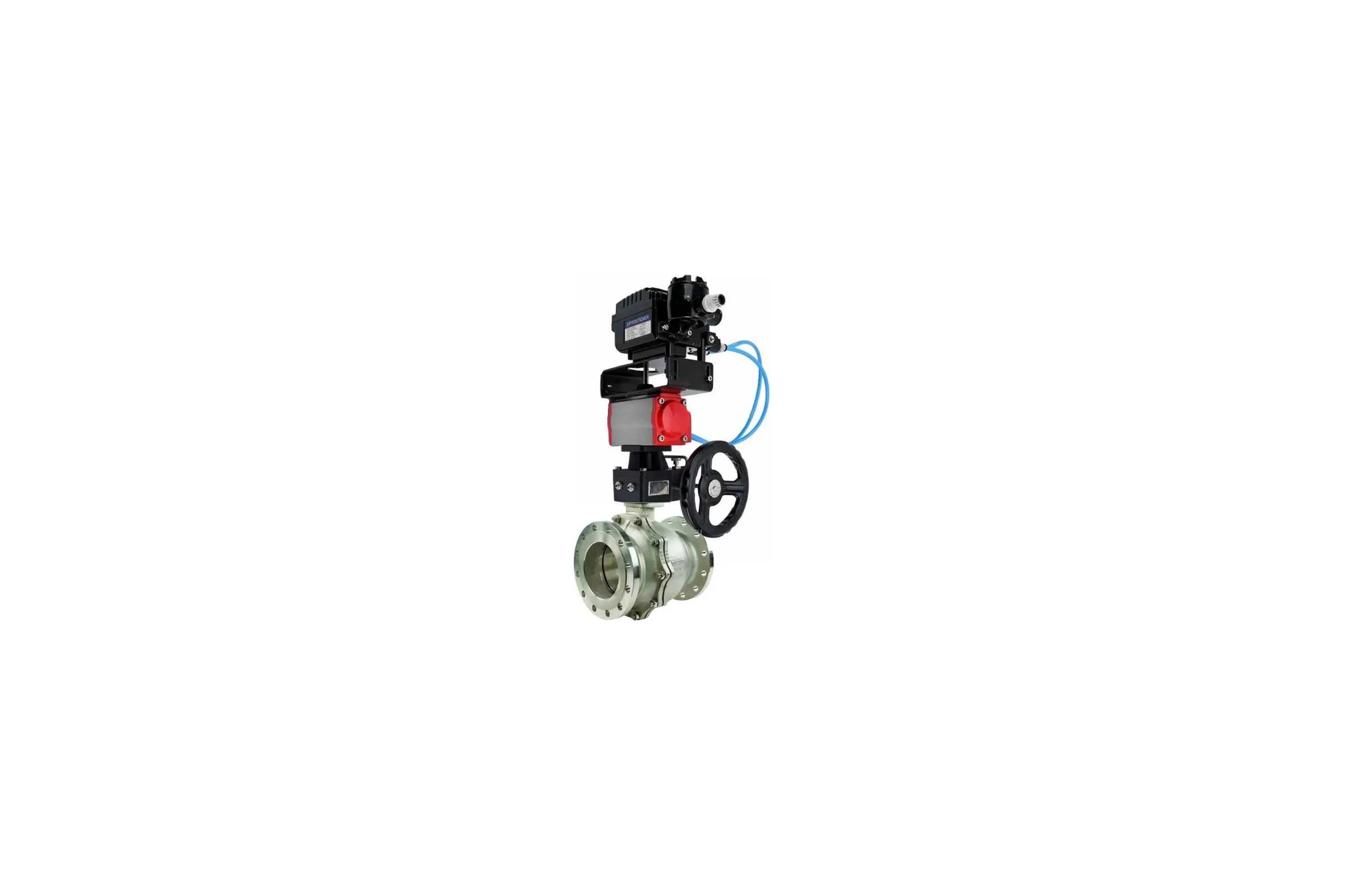 Кран шаровой DN.ru 316-316-PTFE-F-ISO-R Ду250 Ру16, пневмопривод, пневмопозиционер, редуктор D160-60718