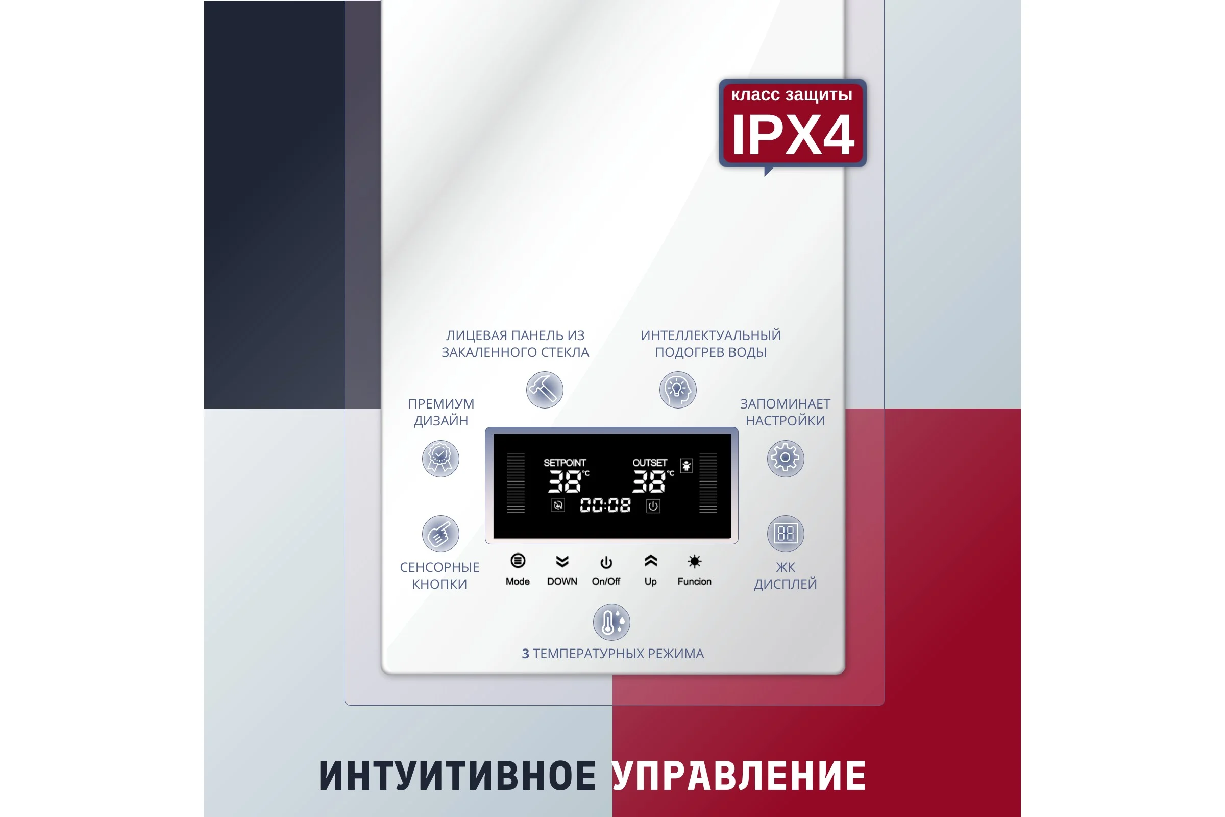Электрический проточный водонагреватель Primoclima INTEGRA 14 кВт, белый PC INTEGRA 14 (W)