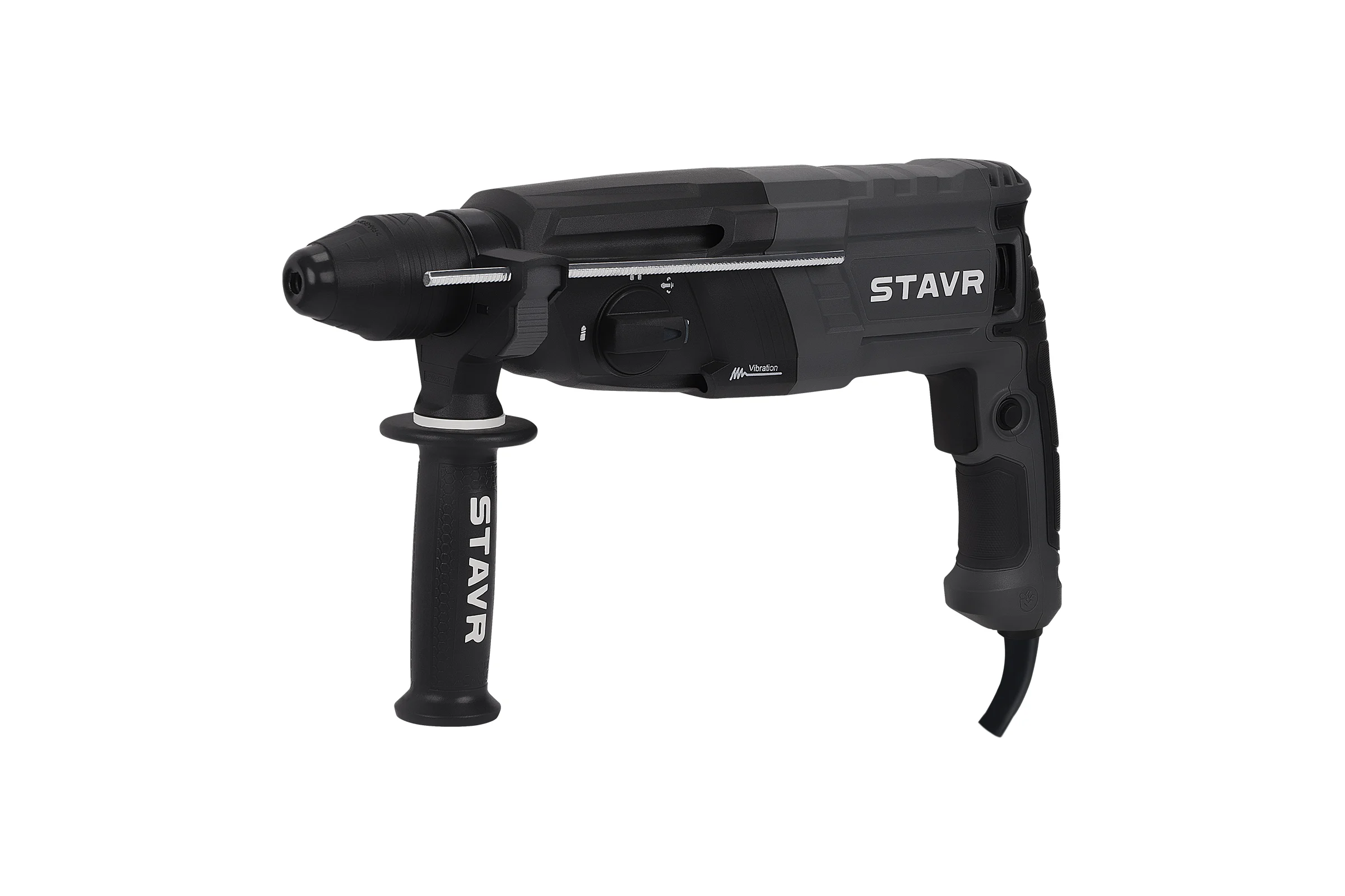 Перфоратор СТАВР SDS-PLUS, 30мм, горизонт, 1100Вт, Stavr SBH 1100-30AV, 3 режима, AVS, 3.2Дж, 0-1000об/мин, 0-5200уд/мин, кабель 3м (набор осн, кейс) 9030300314