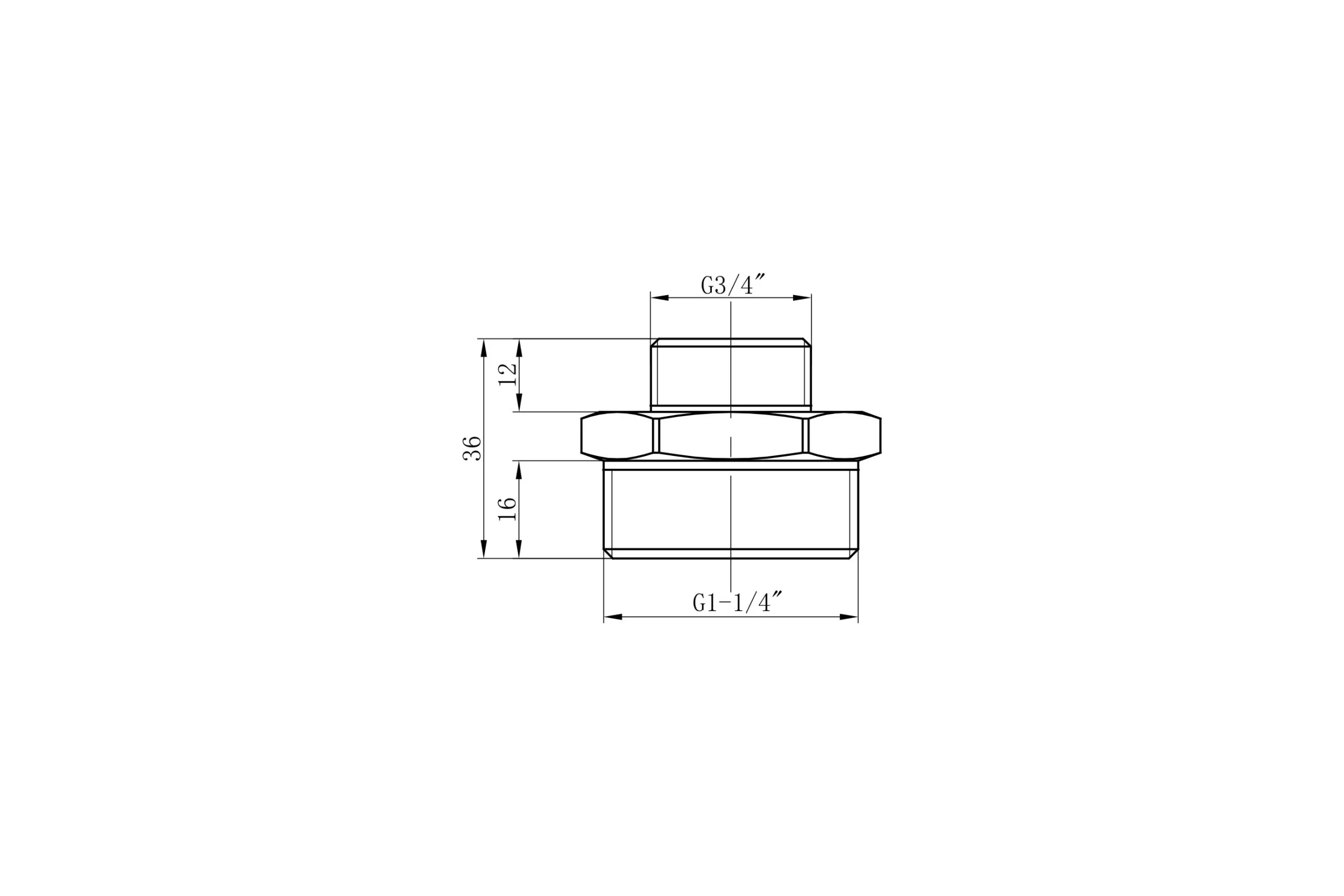Ниппель AV Engineering 1 1/4 нар х 3/4 нар AVE303016