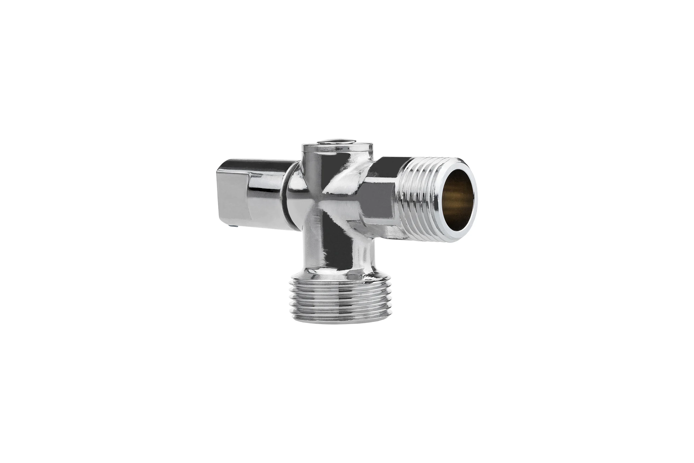Кран для стиральной машины MPF 1/2" х 3/4", шаровой угловой, н/н (ручка сбоку), хромированная латунь, ГОСТ ИС.081201
