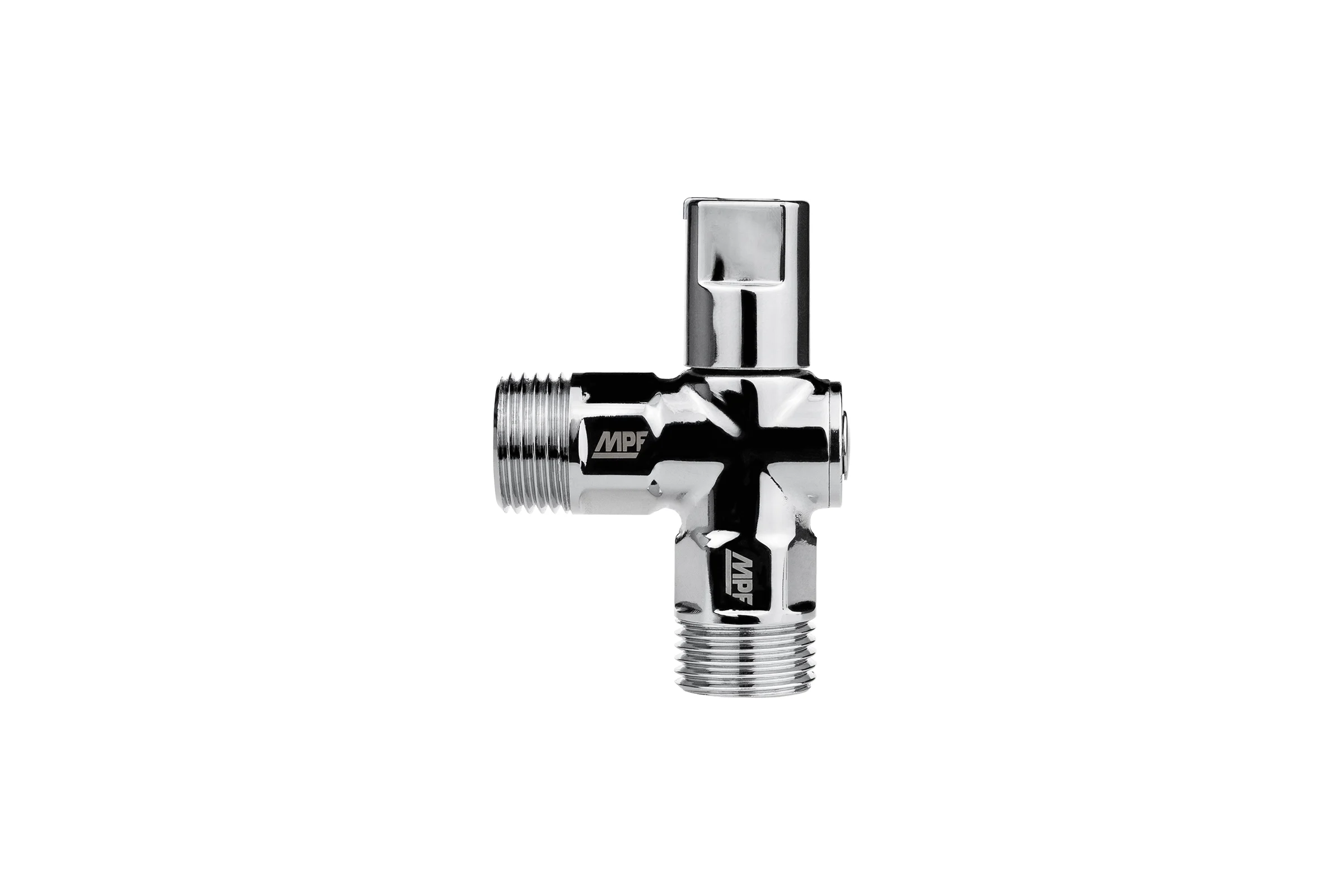Кран угловой MPF 1/2" для бытовой техники, шаровой, н/н (универсальный) ХРОМ латунь, ГОСТ ИС.081199