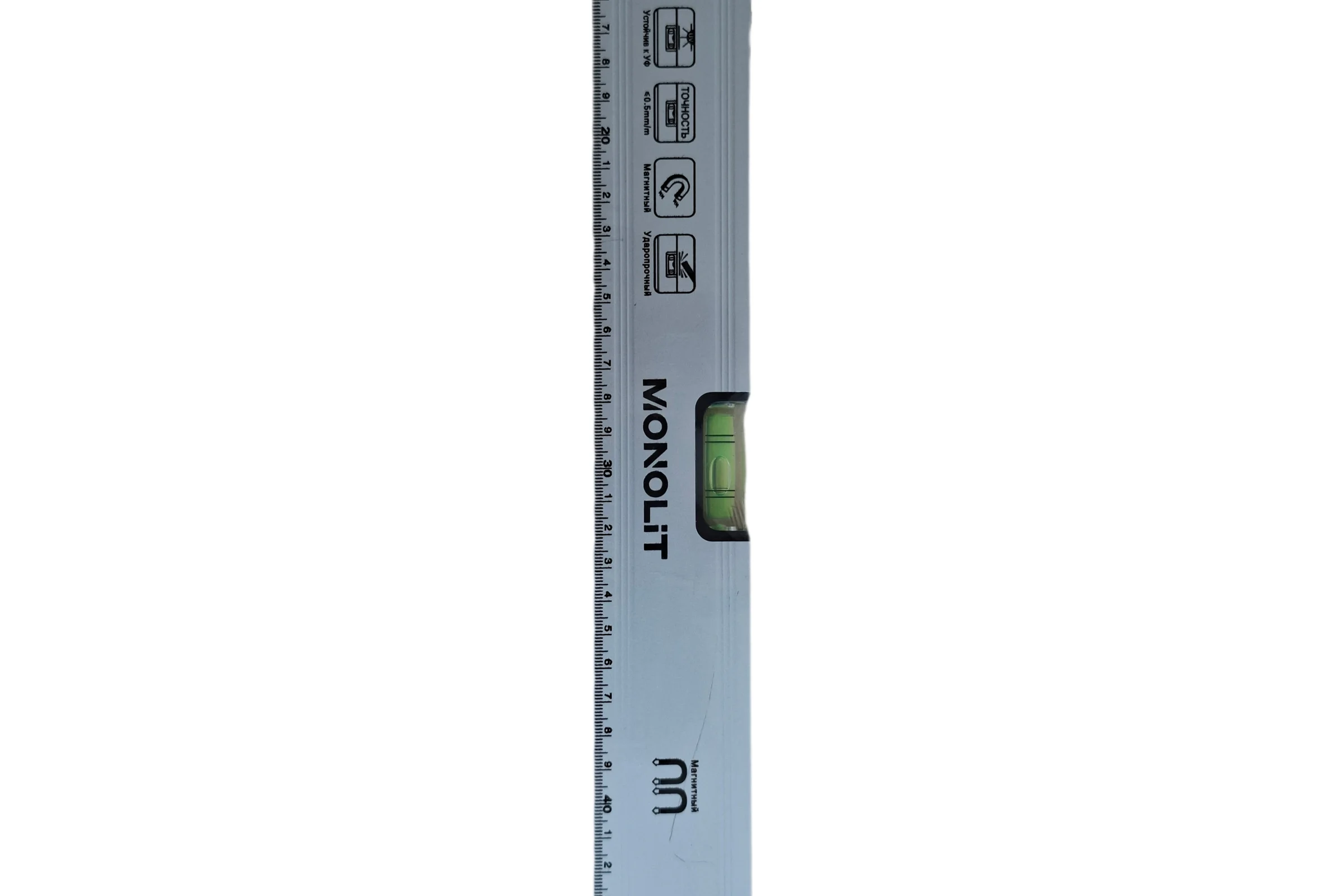 Уровень алюминиевый Monolit 3 глазка, магнитный, 600 мм 1215
