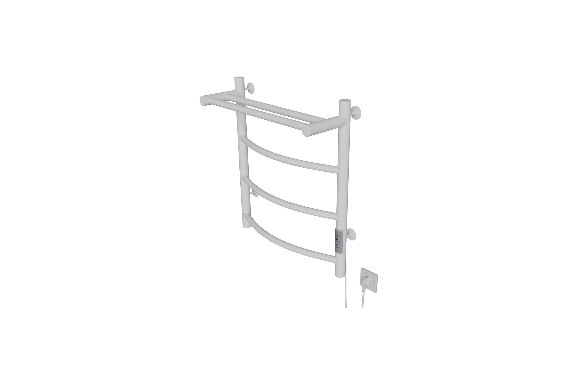 Полотенцесушитель MIXLINE CAPELLA 60x50 таймер, 251Вт, 3 перекладины + полка, электрический, белый 556345