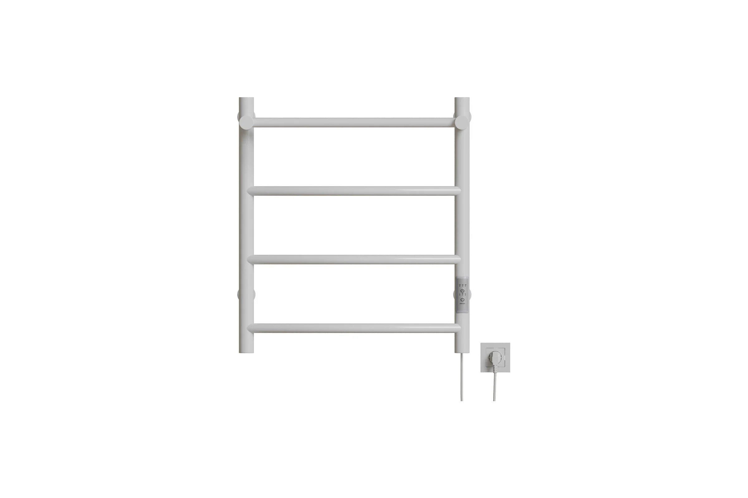 Полотенцесушитель MIXLINE CAPELLA 60x50 таймер, 251Вт, 3 перекладины + полка, электрический, белый 556345