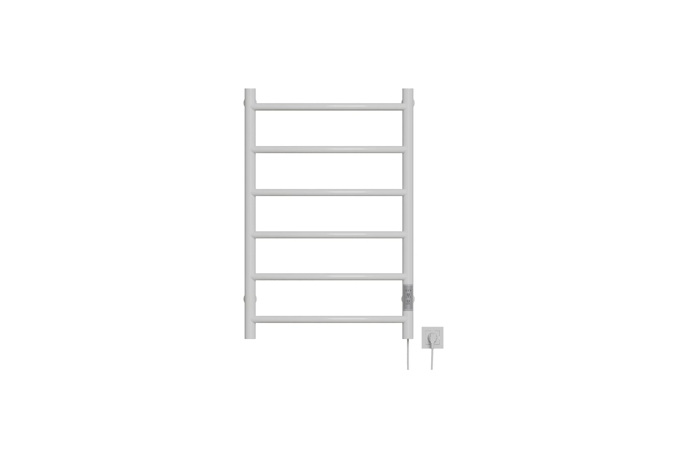 Полотенцесушитель MIXLINE CAPELLA 80x50 таймер, 253 Вт, 6 перекладин, электрический, белый 556346