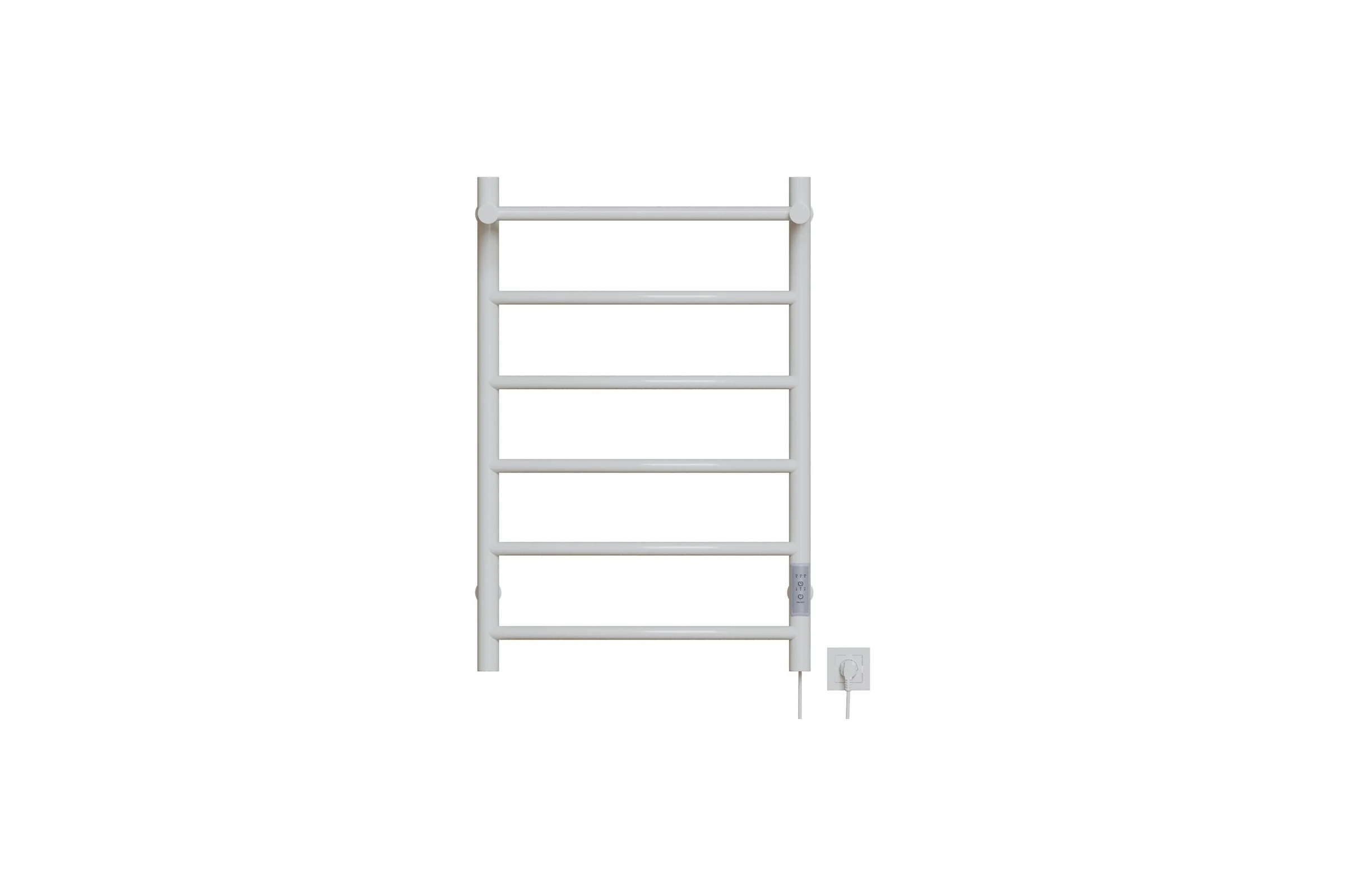 Полотенцесушитель MIXLINE CAPELLA 80x50 таймер, 336Вт, 5 перекладин + полка, электрический, белый 556352