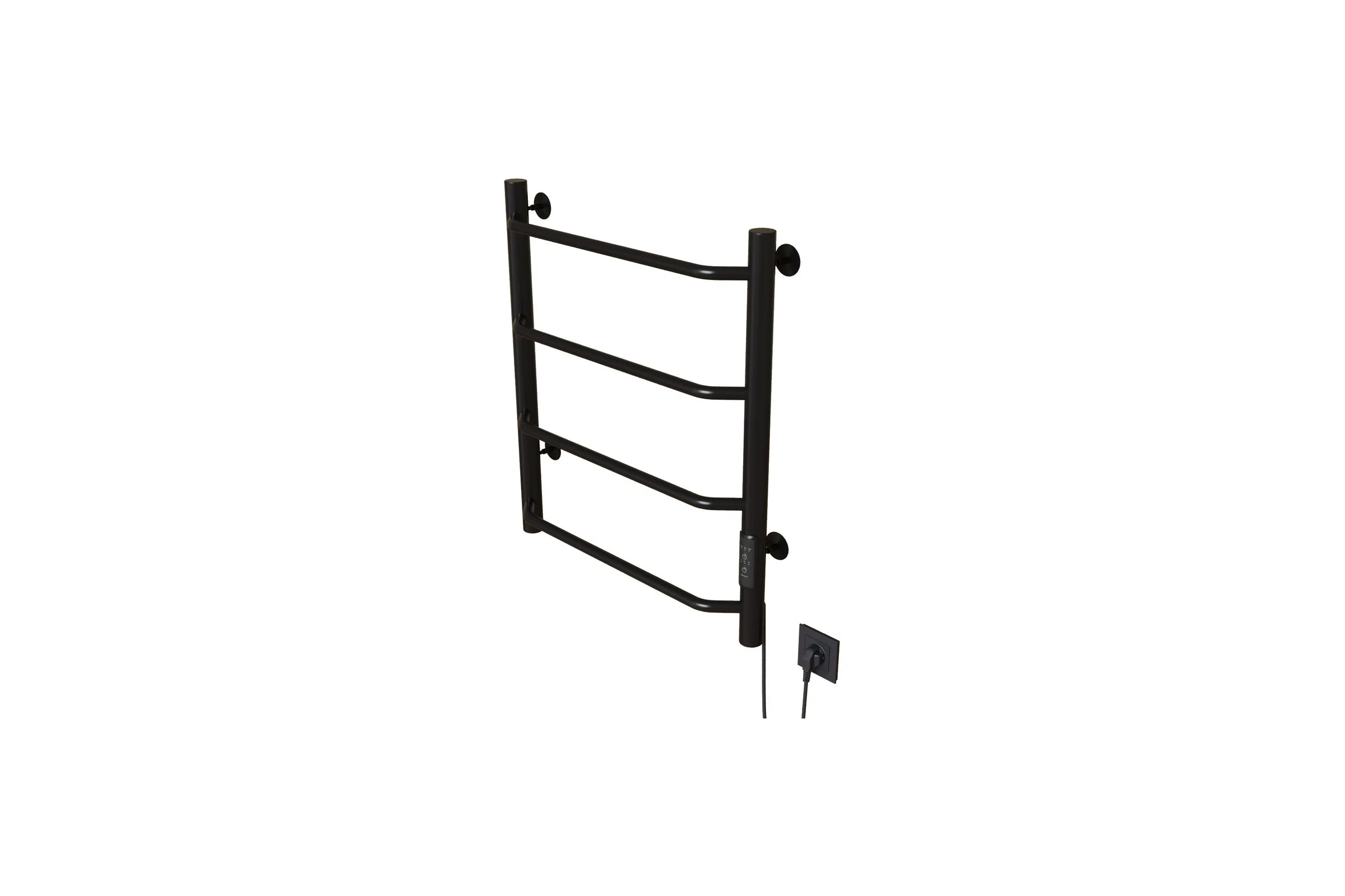 Полотенцесушитель MIXLINE MIRA 60x50 таймер, 201 Вт, 4 перекладины, электрический, черный 556344