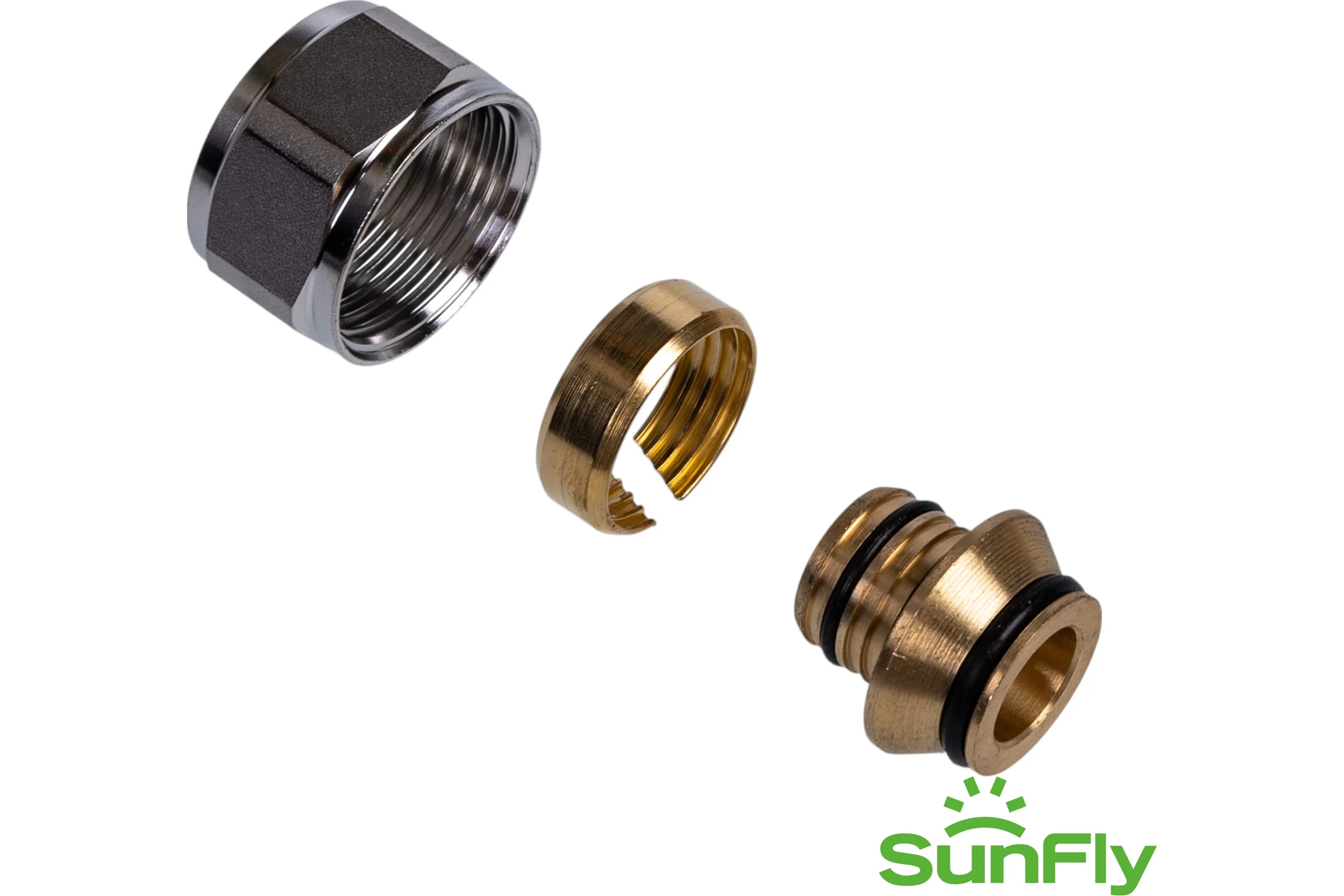 Компрессионный фитинг для труб SUNFLY O20x2.0x3/4 Евроконус (XF30606A-34-1620), 10 шт SF0343471