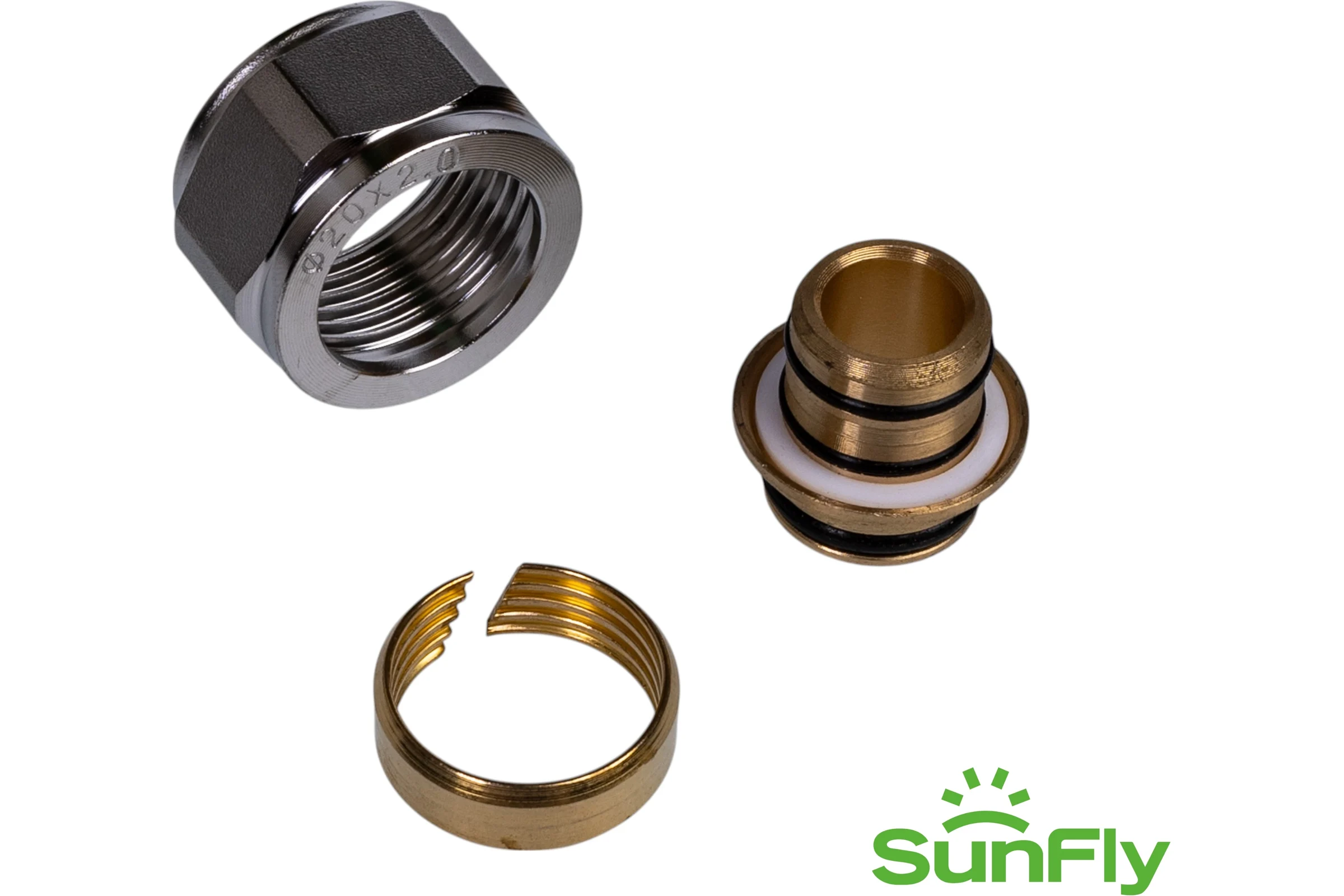 Компрессионный фитинг для труб SUNFLY O20x2.0x3/4 Евроконус (XF30606A-34-1620), 10 шт SF0343471