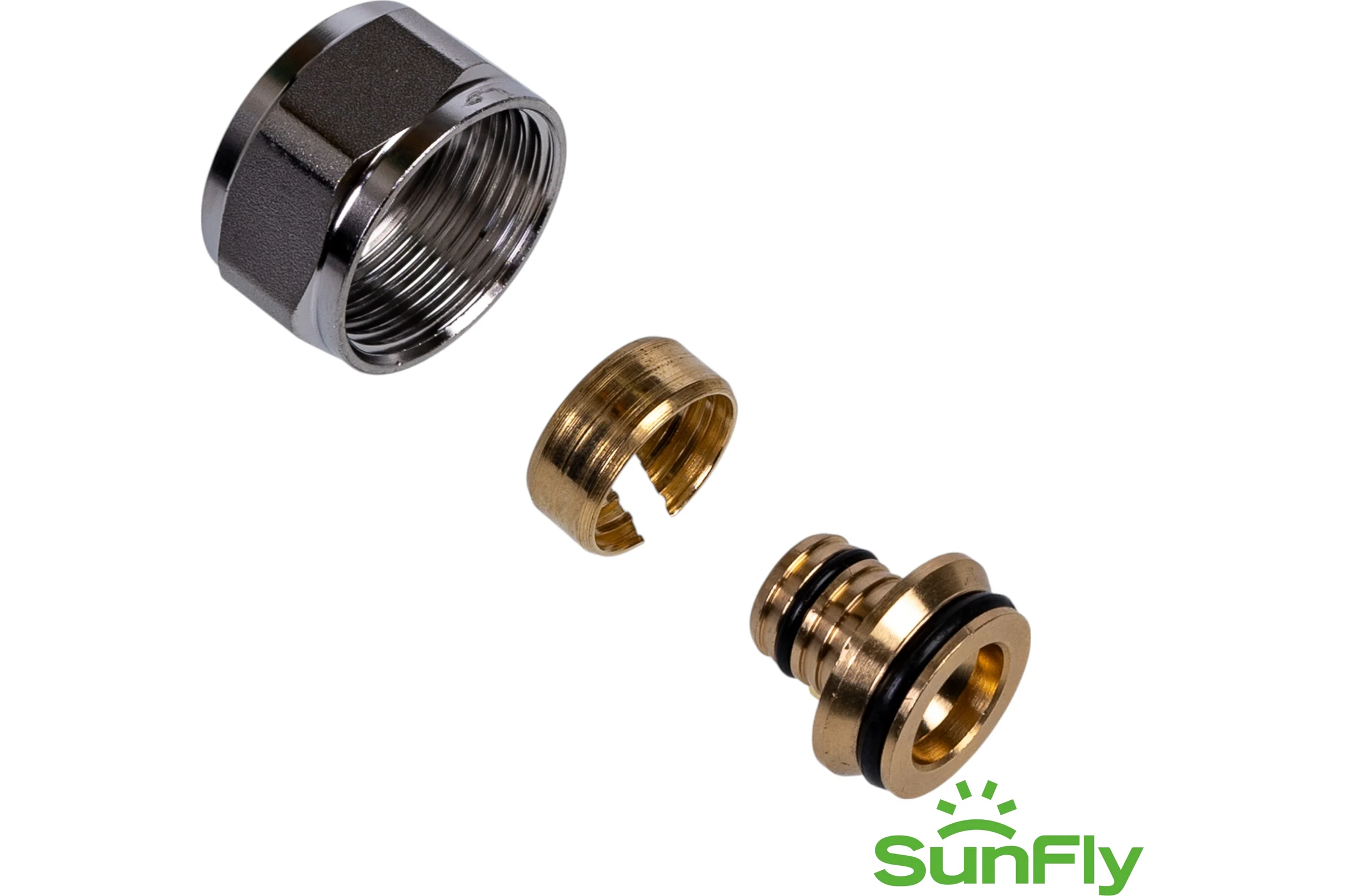 Компрессионный фитинг для труб SUNFLY O16x2.0x3/4 Евроконус (XF30606A-34-1216), 10 шт SF0343440