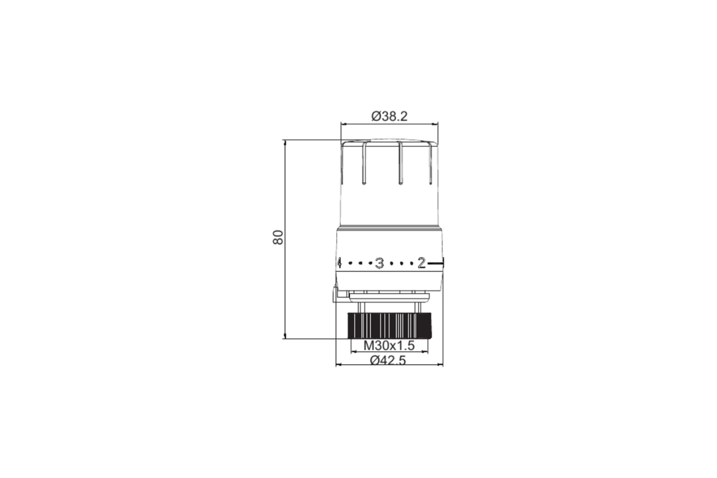 Термостатическая головка Primoclima Armature Mini, М30x1,5, черный матовый PCHEAD15B
