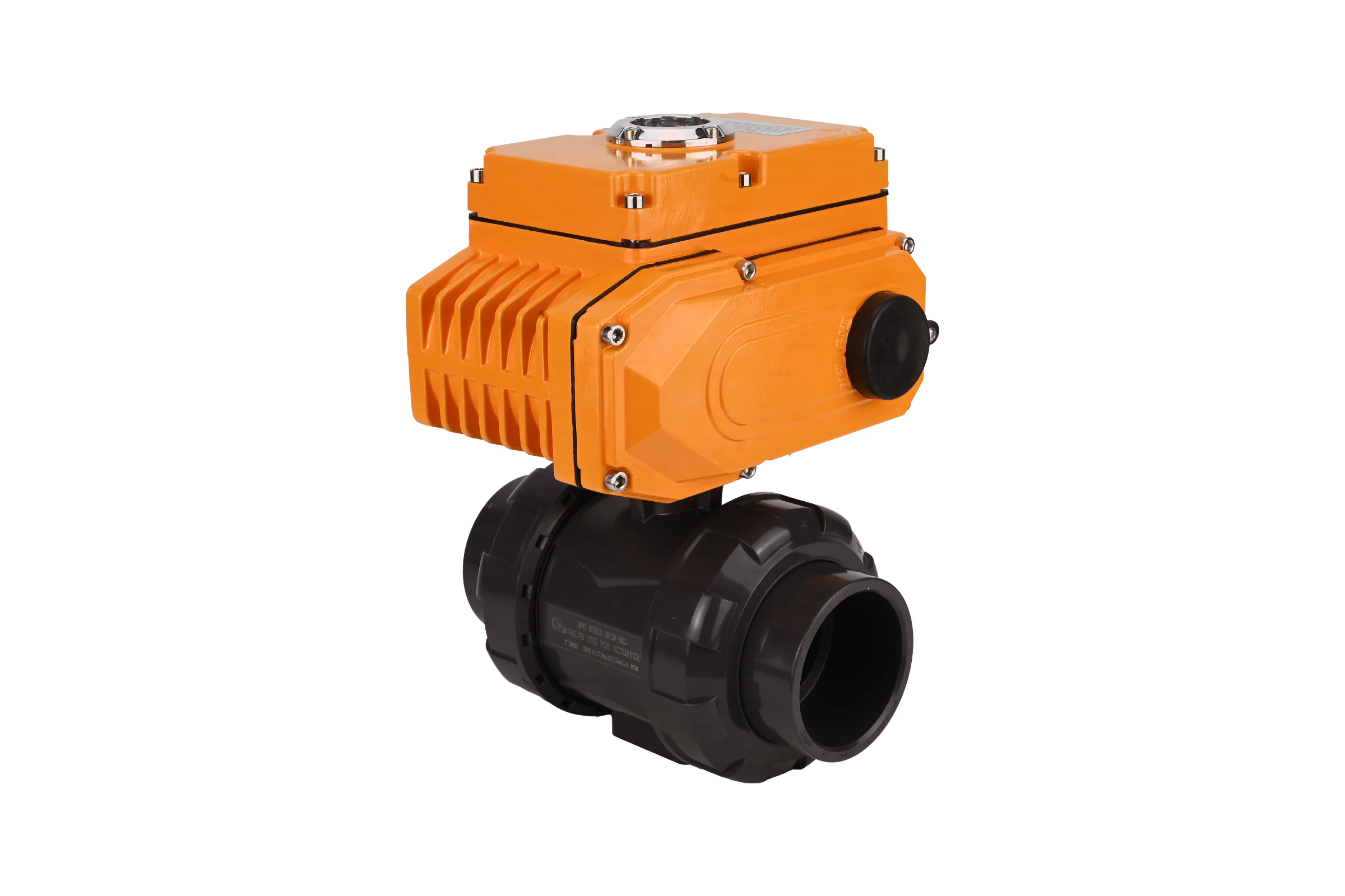 Кран шаровой НПВХ-НПВХ-E-FP-GRM-ISO Ду25 Ру10 DN.ru с электроприводом QT-005 380В D160-66322