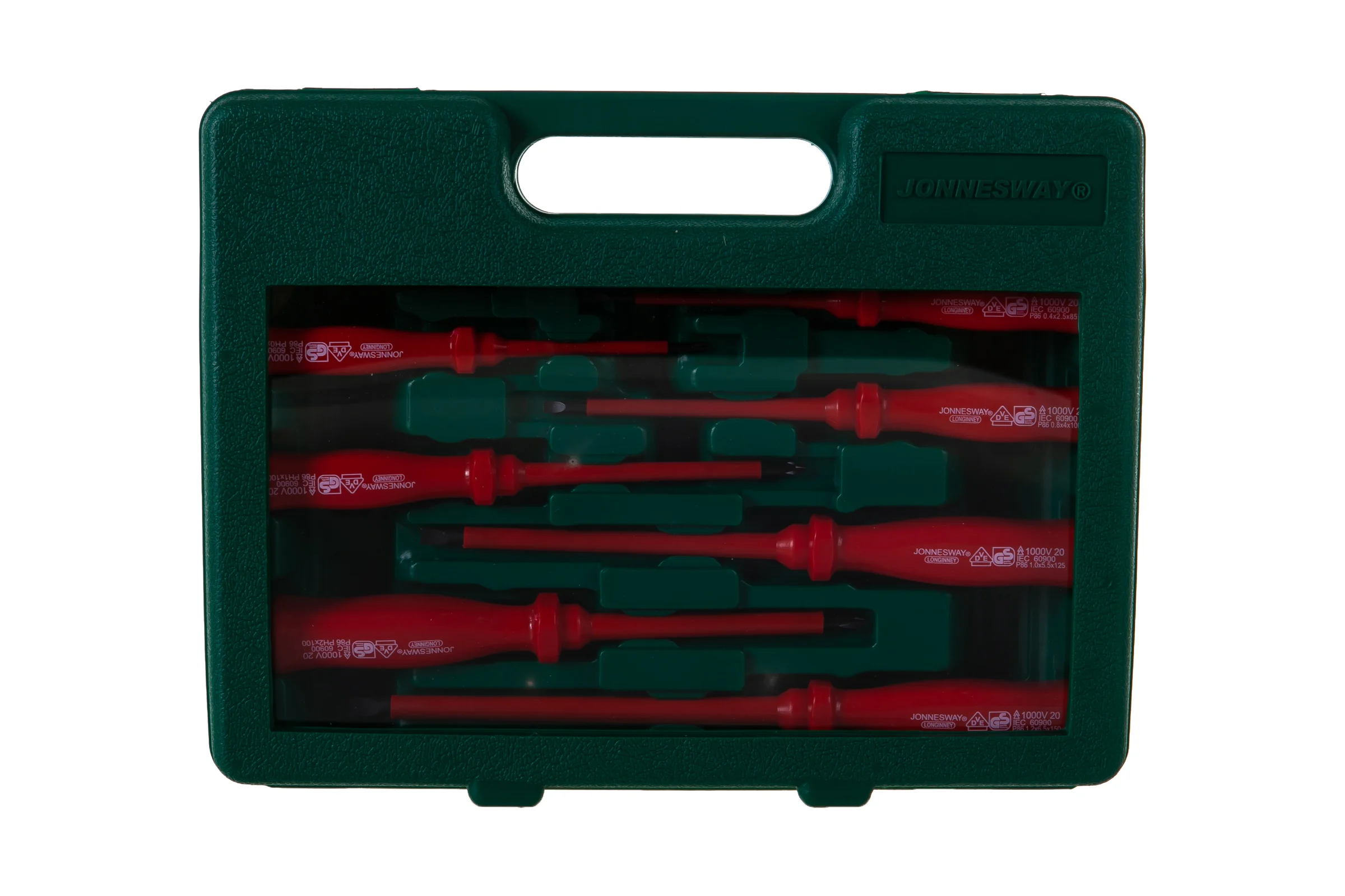 Набор диэлектрических отверток SL 0,4х2,5х85-1,2х6,5х150 и PH Jonnesway D02AP08S