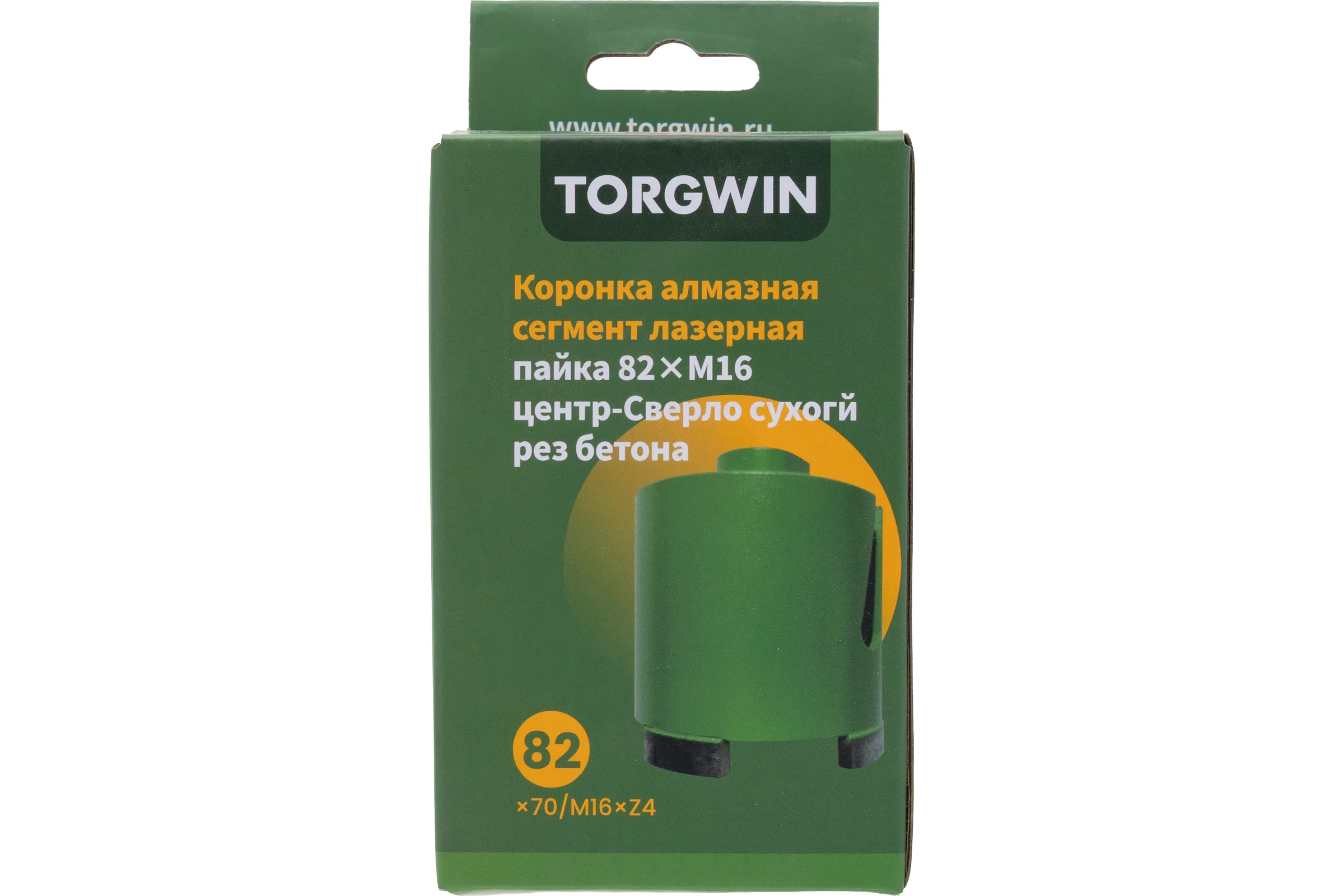 Коронка алмазная TORGWIN M16 сухой рез по бетону лазерная пайка 82 мм T1837185