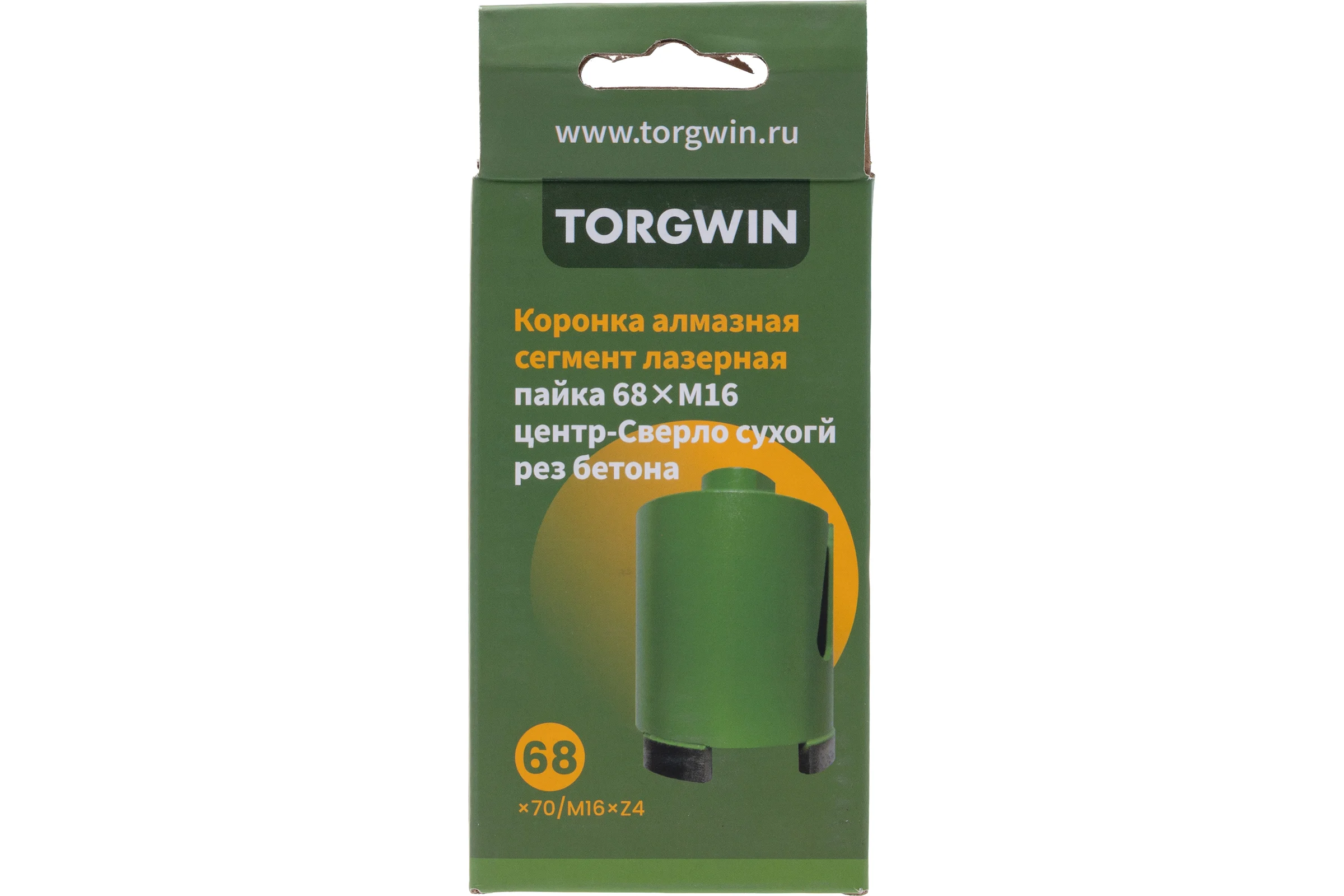 Коронка алмазная TORGWIN M16 сухой рез по бетону лазерная пайка 68 мм T1655096
