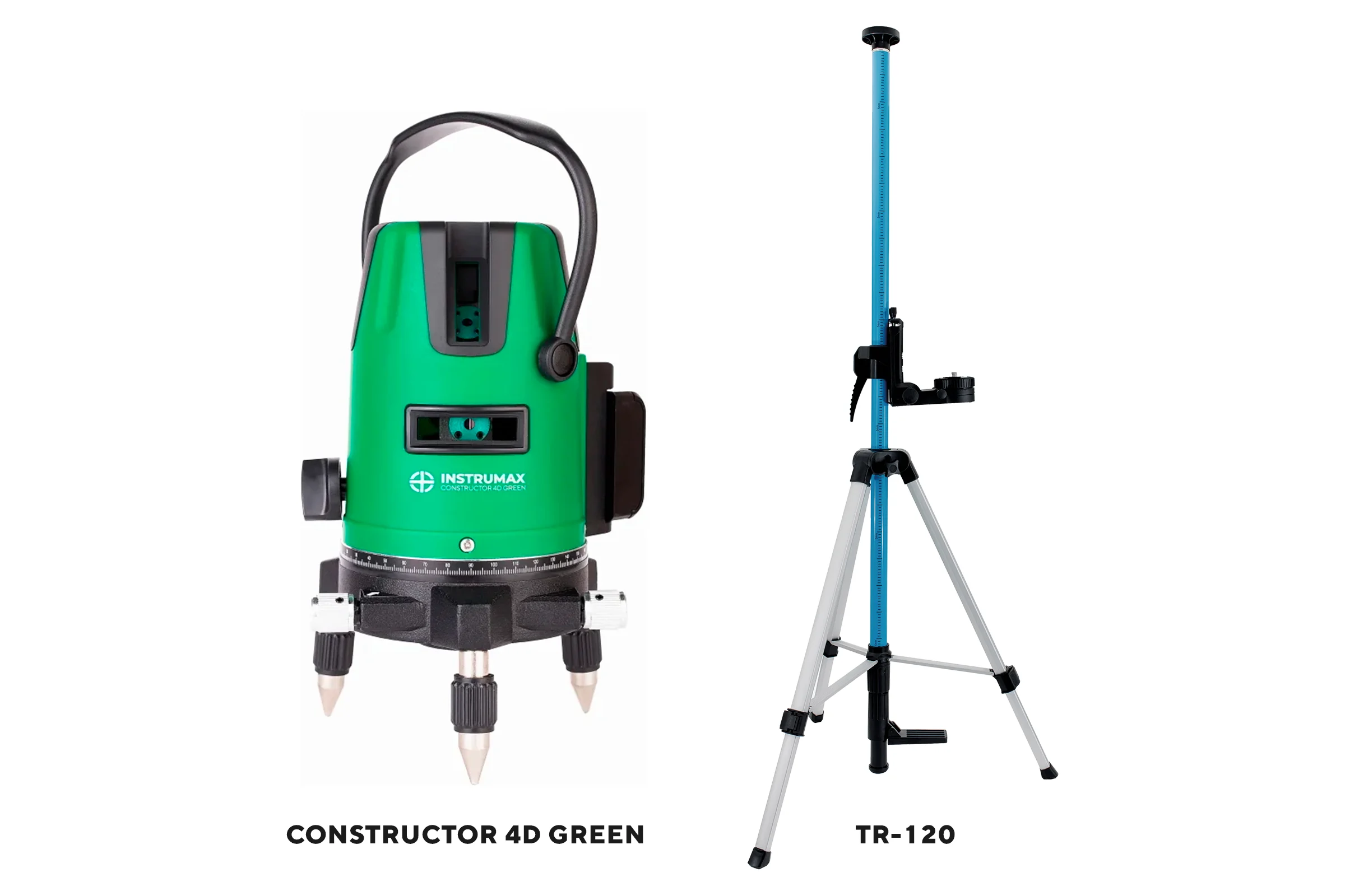 Лазерный уровень INSTRUMAX Constructor 4D GREEN+штанга элевационный LP-300 в комплекте с треногой (3 м) IM0140_K1