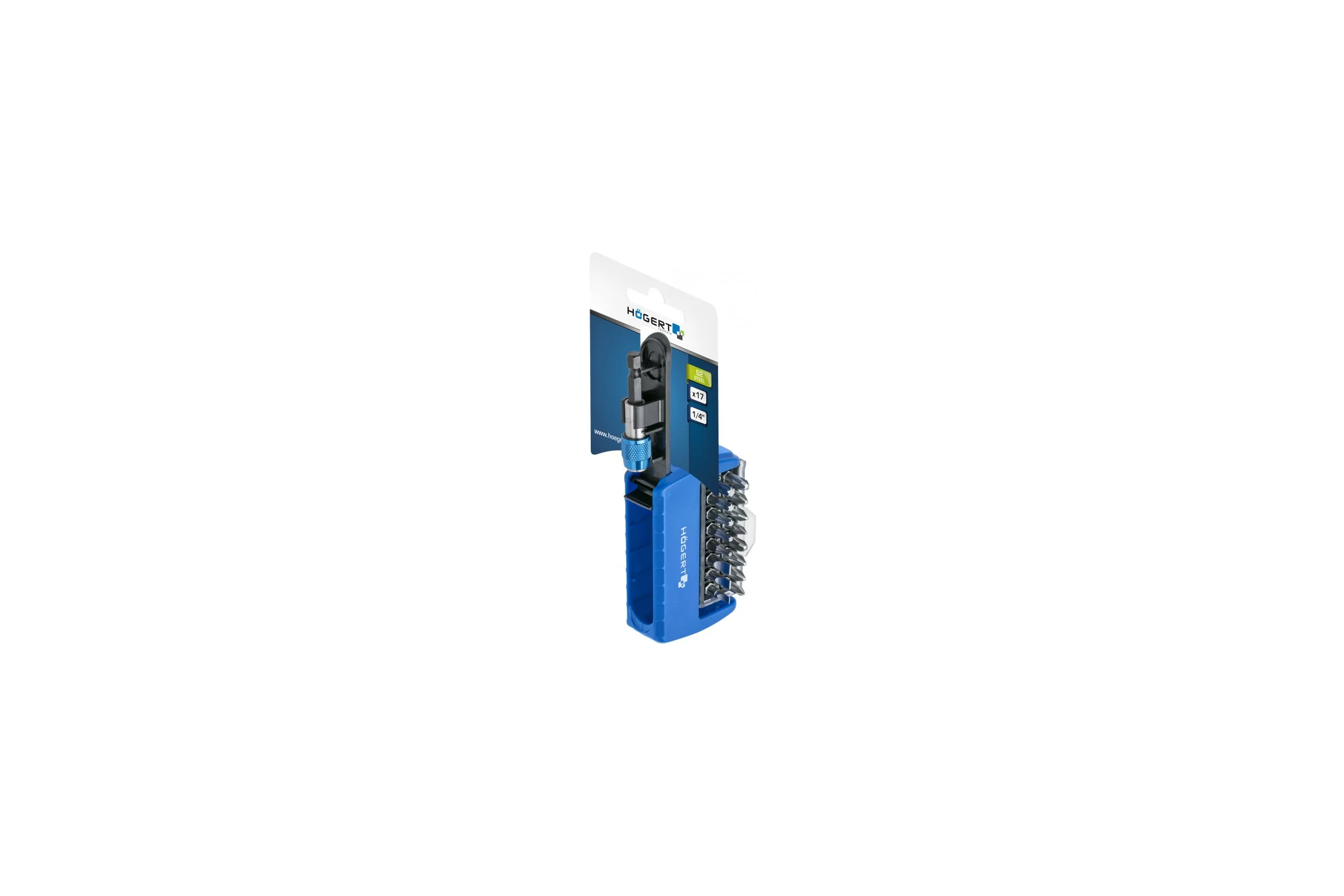 Набор бит с битодержателем 1/4, SL, PH, PZ, Torx, 17 шт. HOEGERT TECHNIK HT1S401