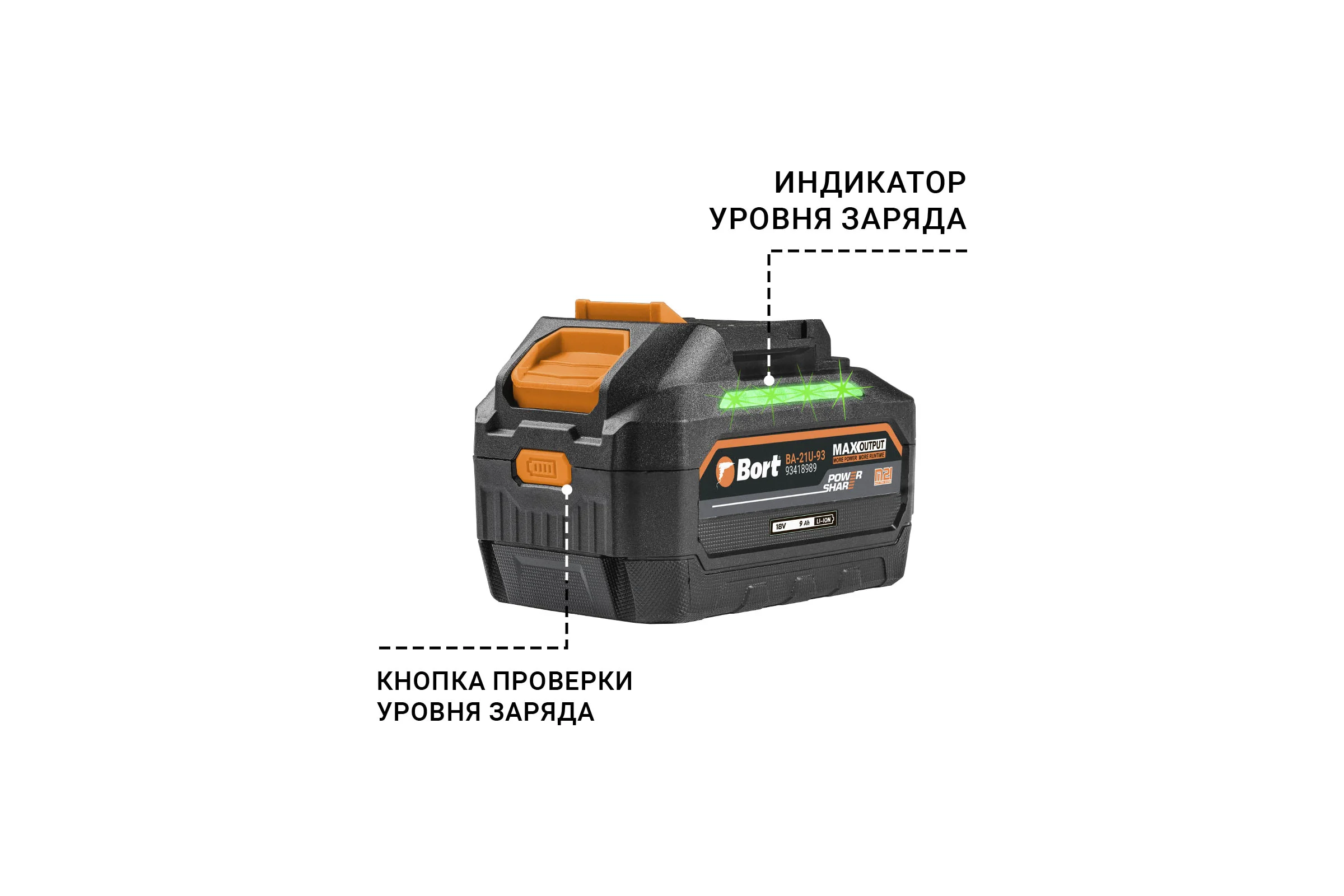 Батарея аккумуляторная BORT BA-21U-93 93418989