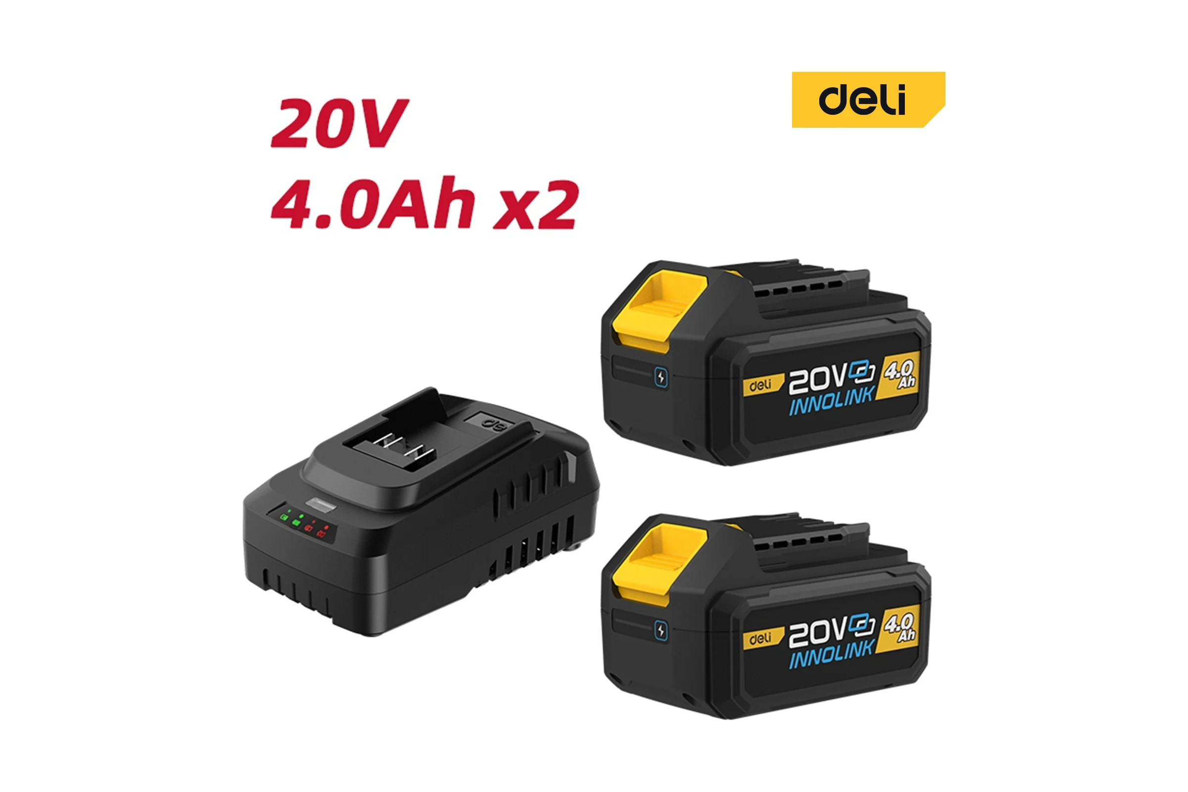 Набор аккумулятор и зарядное устройство DELI Innolink DL-CM20A4E (2 Акб, 20Вх4Ач + ЗУ, Li-ion) 163064