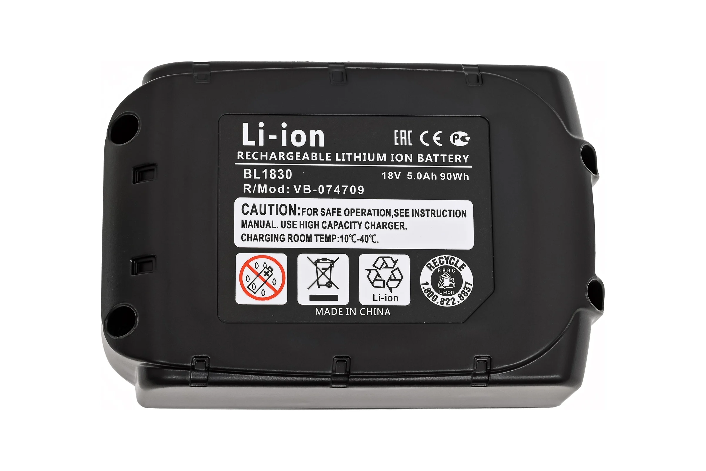 Аккумулятор AMPERIN для MAKITA (p/n: 194205-3, BL1830) 5.0Ah 18V Li-ion 107405