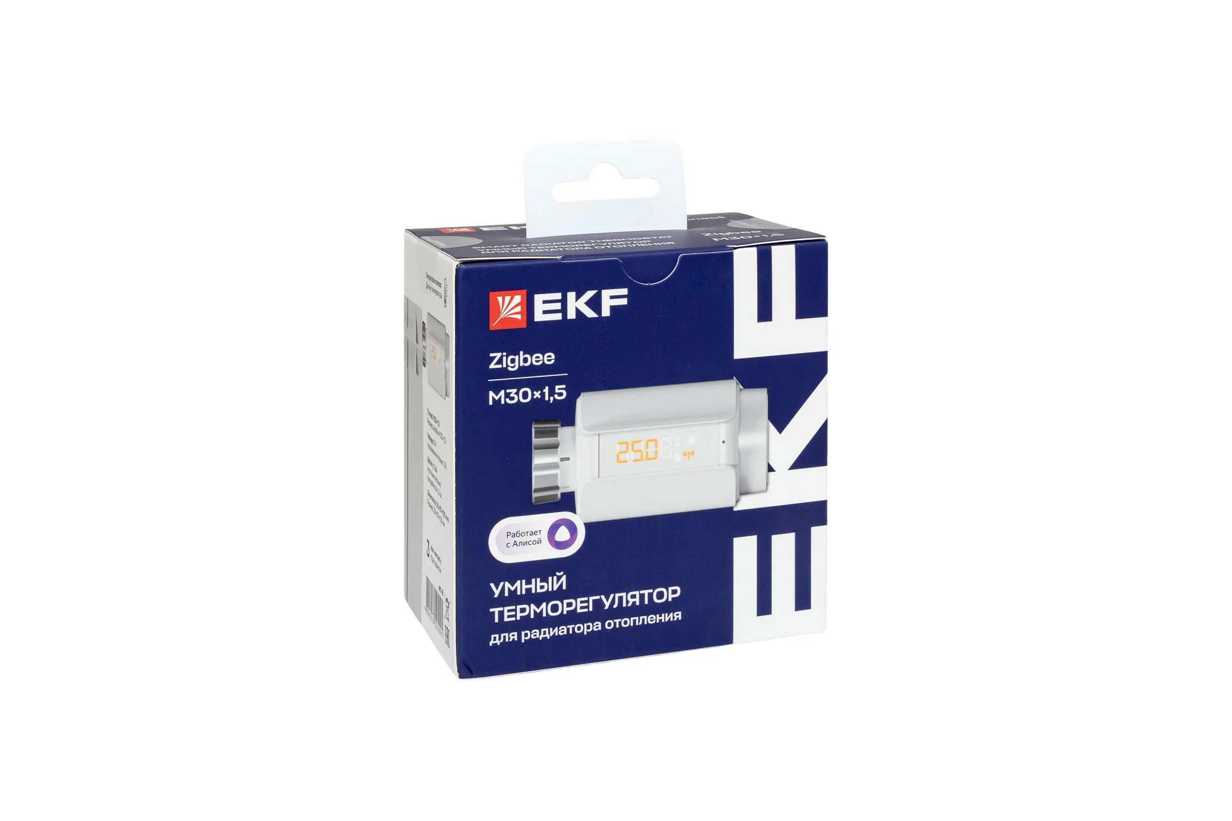 Умный терморегулятор для радиатора отопления EKF термоголовка Zigbee Connect ett-8