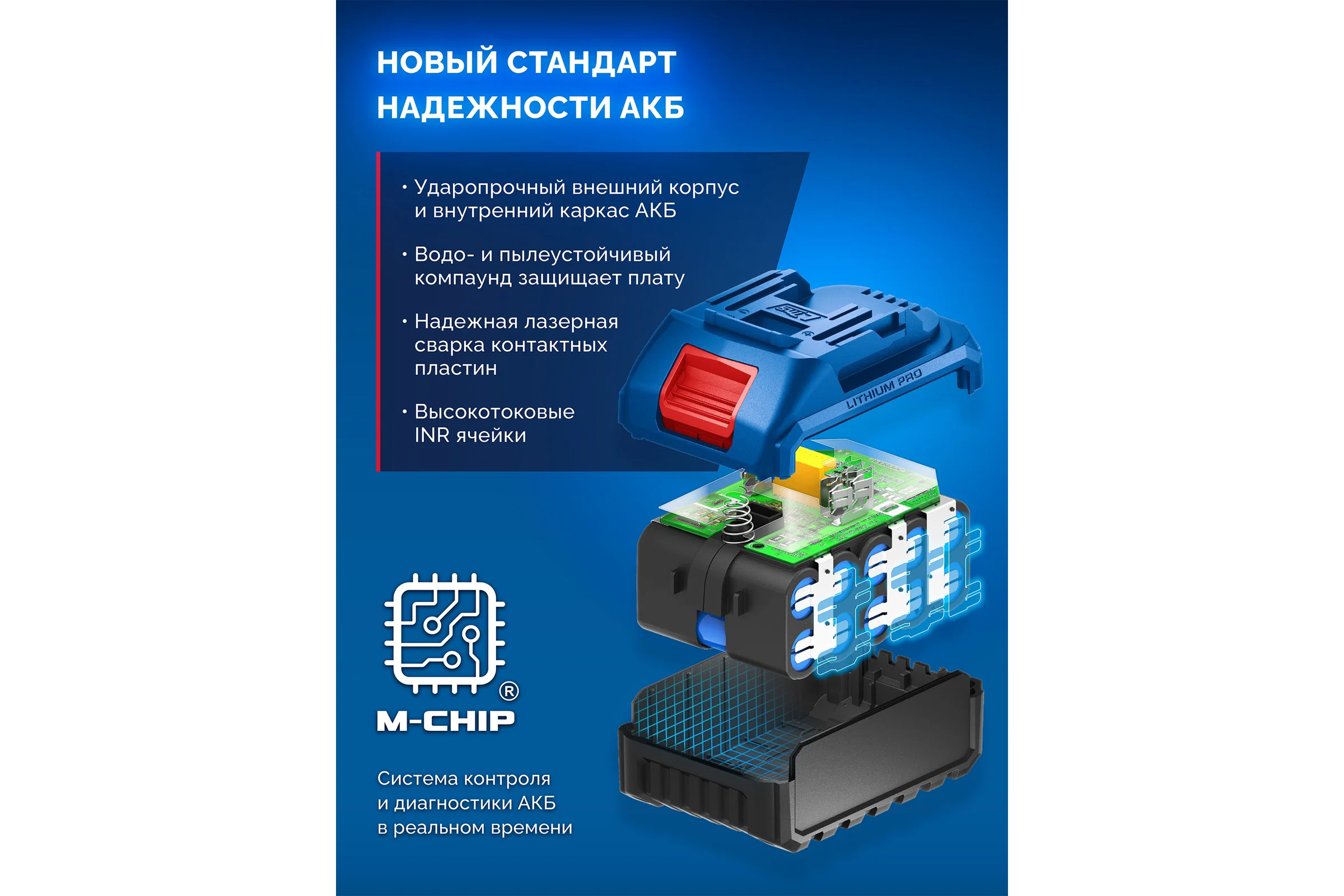 Аккумулятор ЗУБР LMS, Power PRO, 20 В, 4.0 А·ч, Профессионал BP-P-20-4