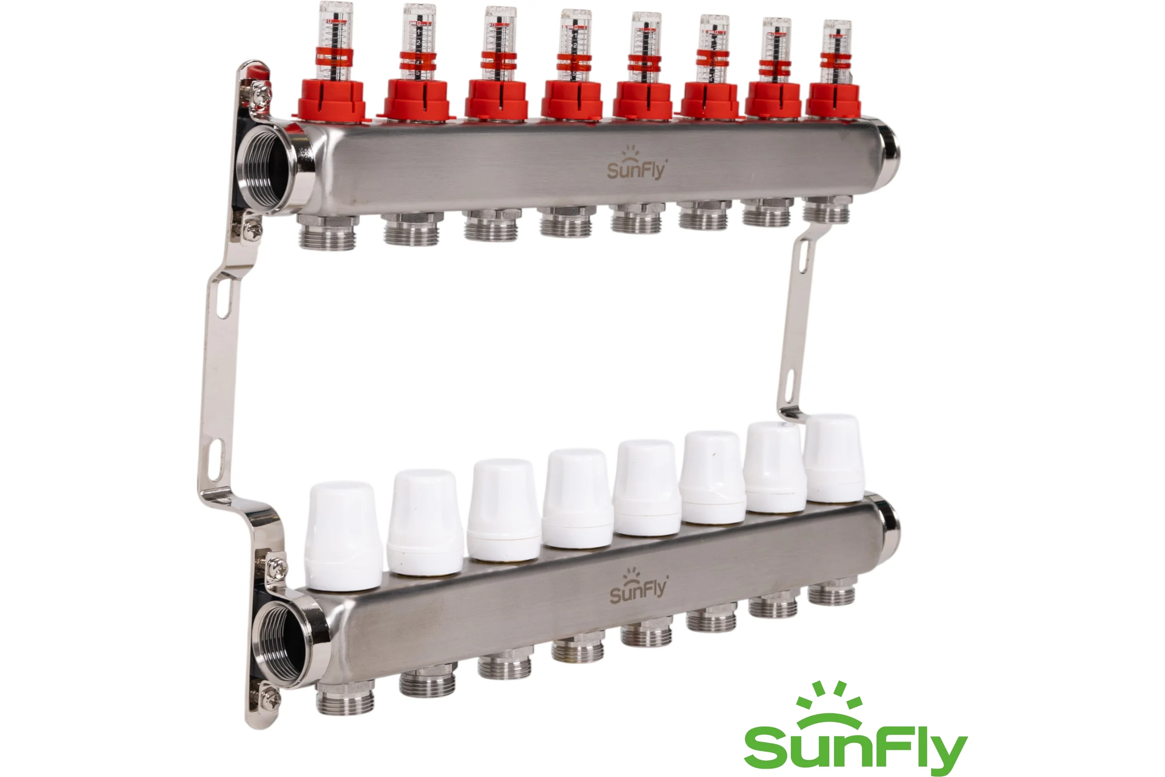 Коллектор из нержавеющей стали с расходомерами SUNFLY 1, 8 выходов (26053-1-8) SF0343662