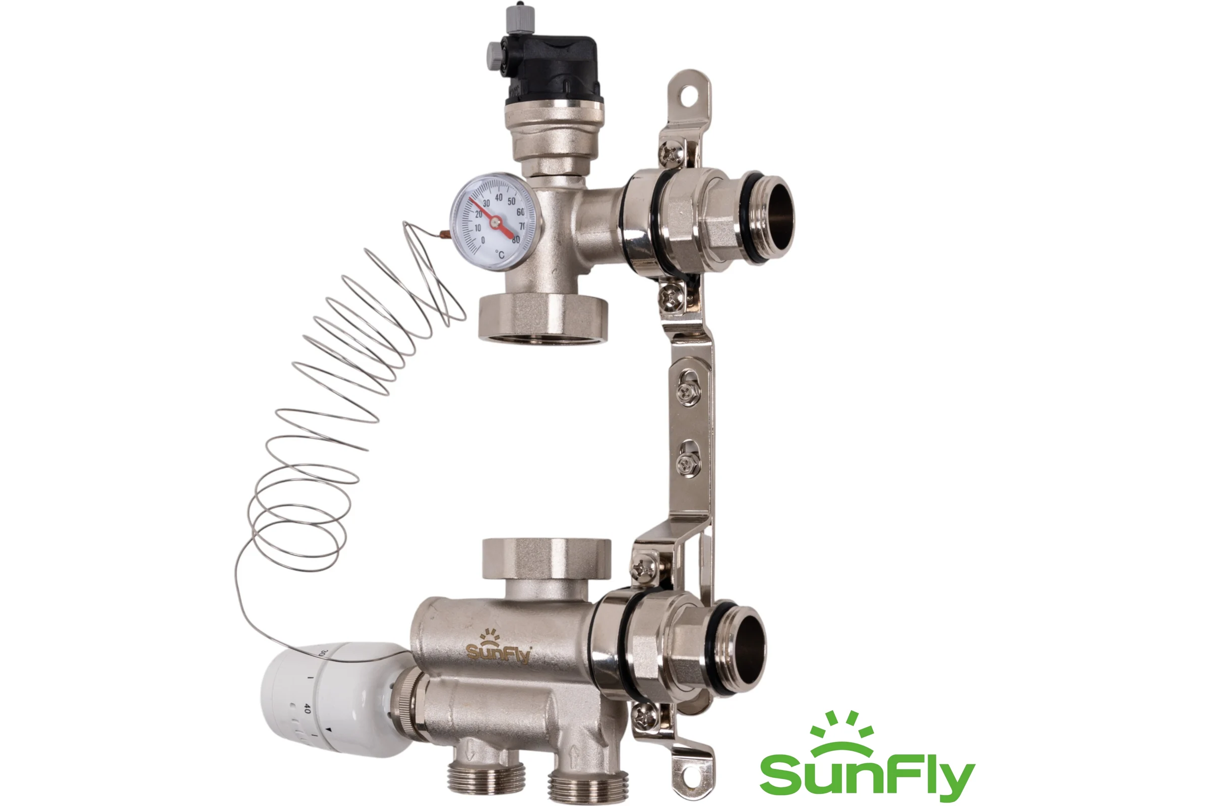 Насосно-смесительный узел для теплого пола SUNFLY 1 с термостатической головкой, без насоса (XF15196D-1) SF0343709