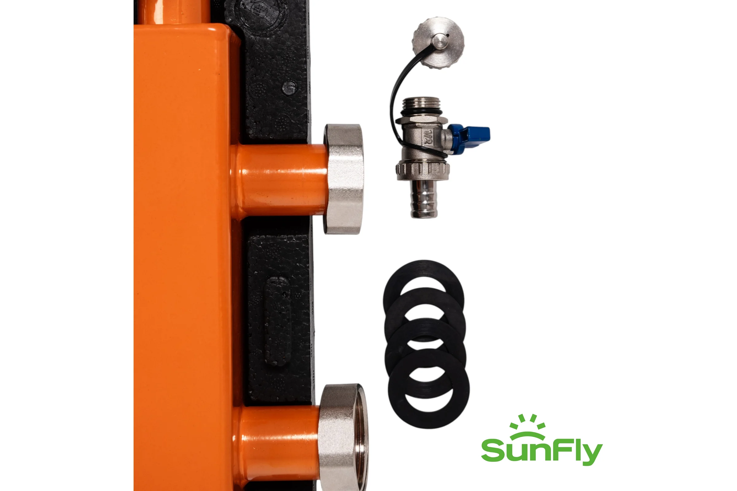 Гидравлическая стрелка с накидными гайками SUNFLY 1 1/2 в теплоизоляции (15010A-112) SF0343600