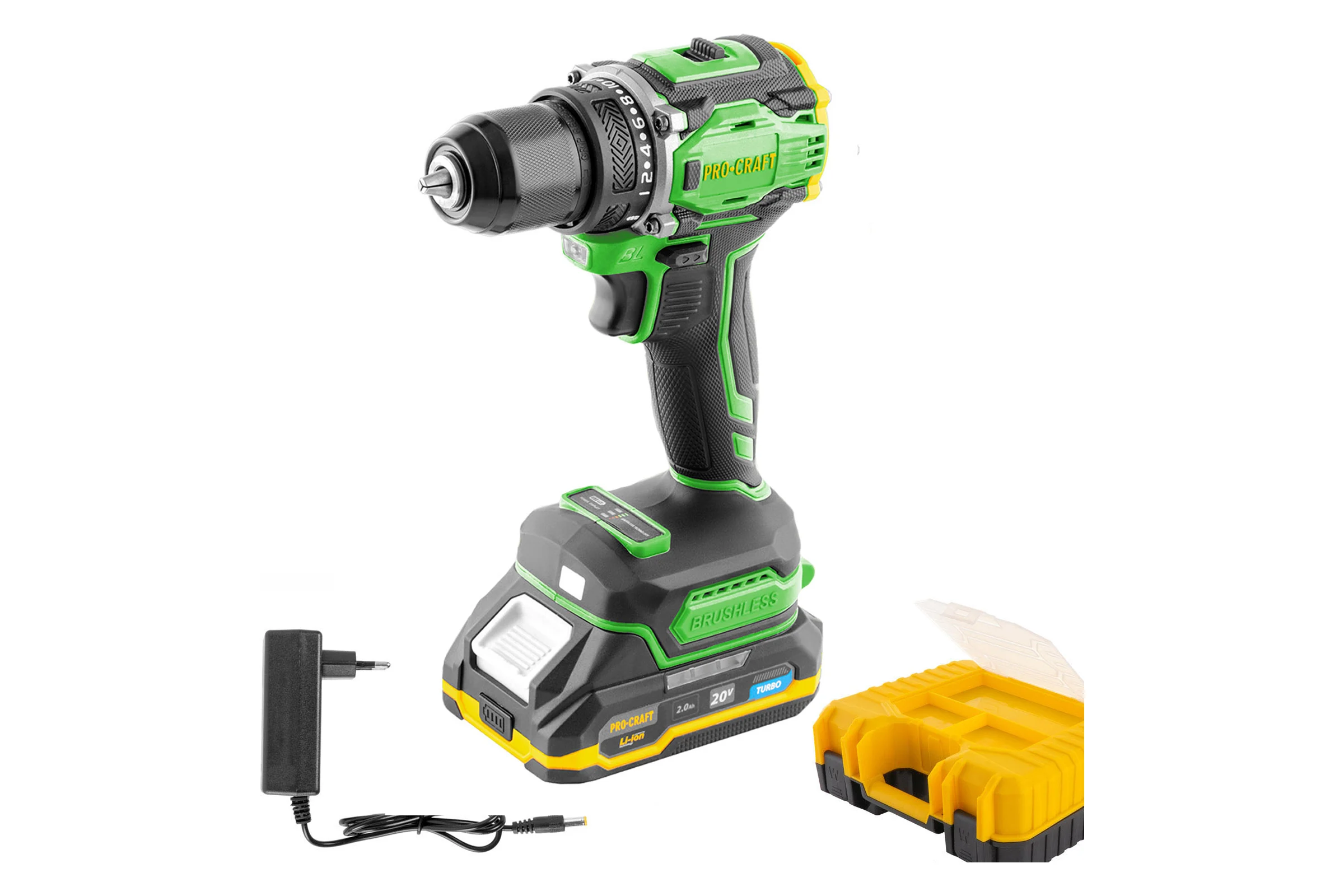 Шуруповерт аккумуляторный PROCRAFT PA18Pro 20В 30Нм (1 АКБ 2Ач+ЗУ+Кейс) PA18Pro-1b-c